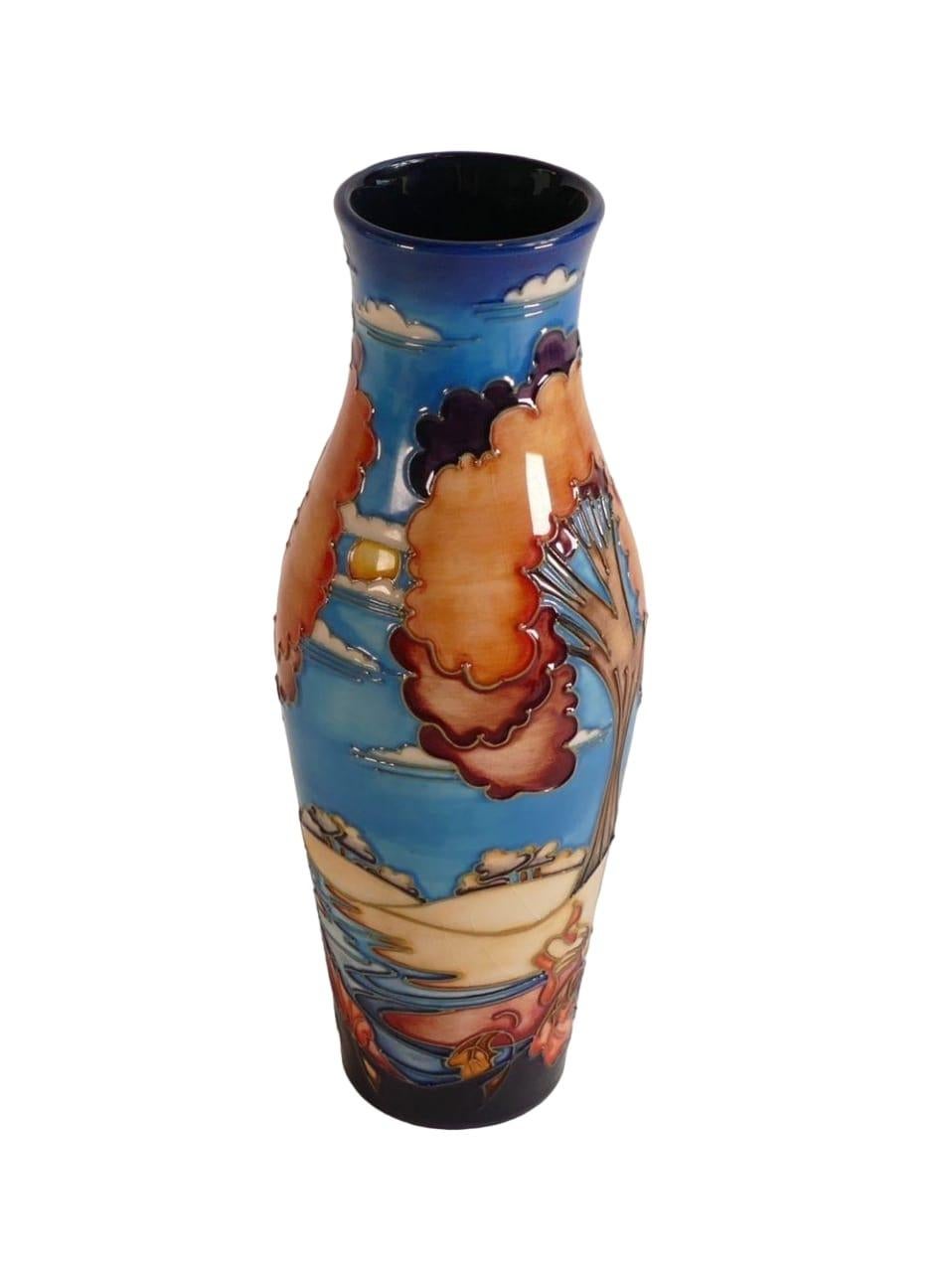 British MOORCROFT Wanderers Sky vase, designed by Emma Bossons, shape 120/9. For Sale