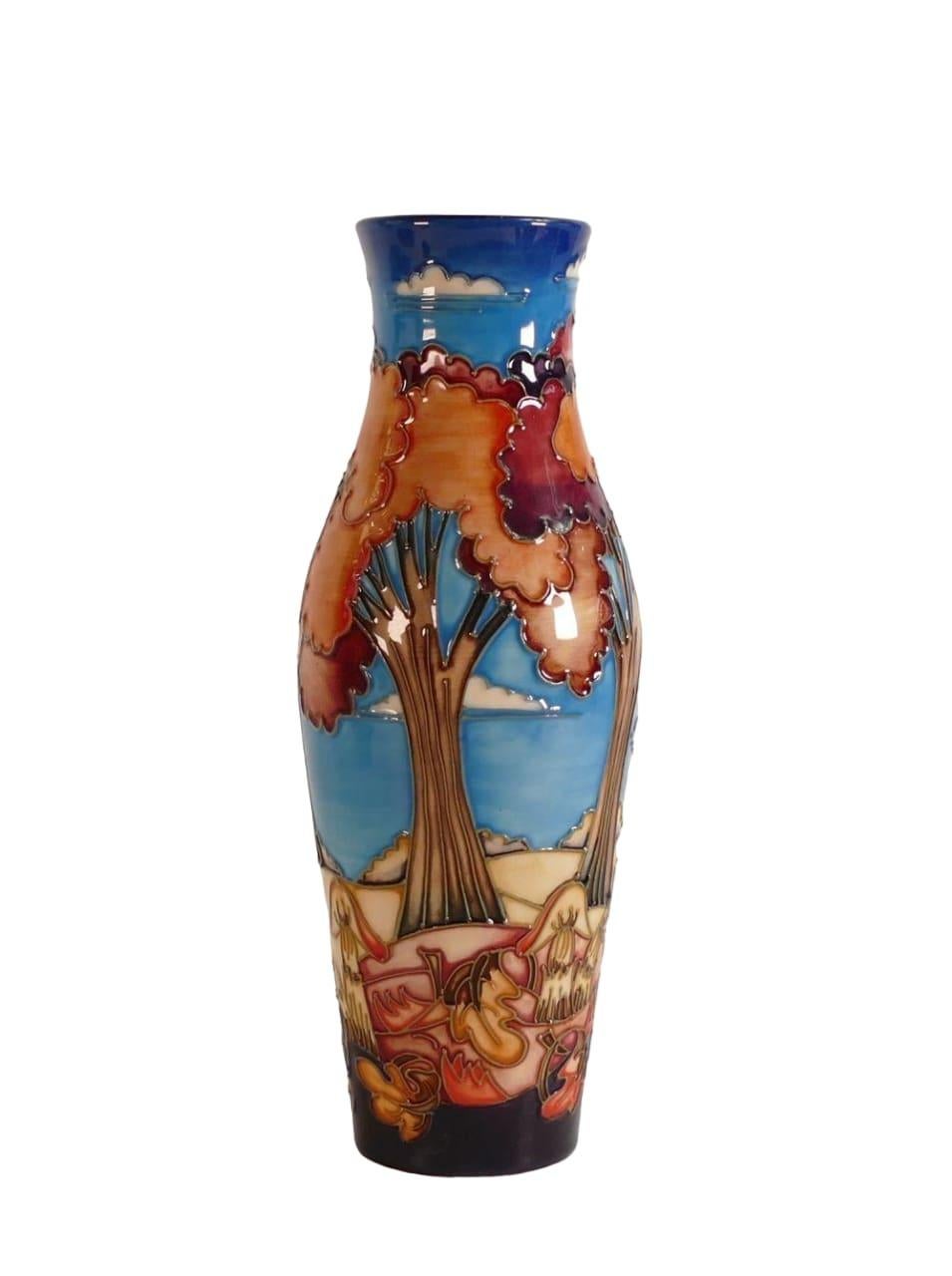Glazed MOORCROFT Wanderers Sky vase, designed by Emma Bossons, shape 120/9. For Sale