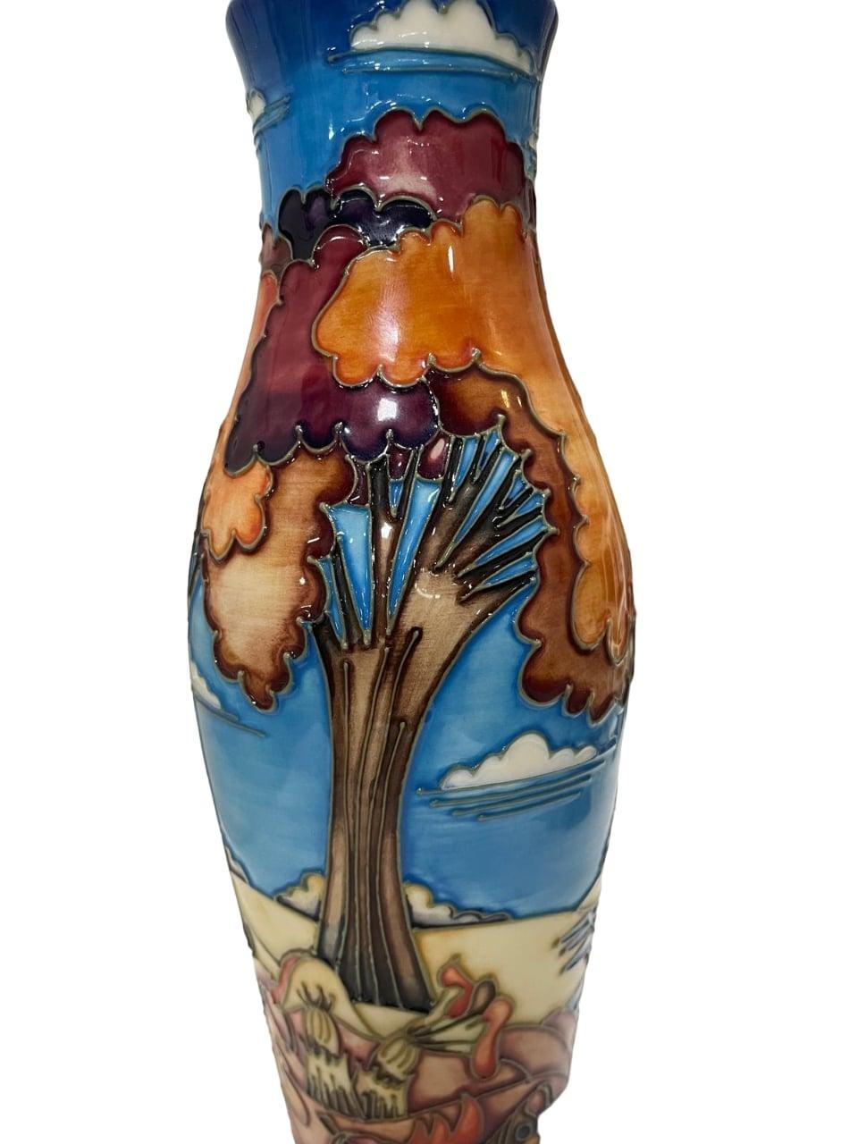 Contemporary MOORCROFT Wanderers Sky vase, designed by Emma Bossons, shape 120/9. For Sale