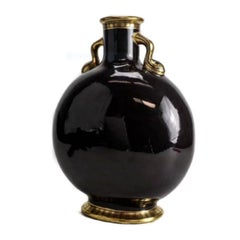 Moore Bros Pate Sur Pate Porcelain Moon Flask Henry, Tennis Player, 19th Century