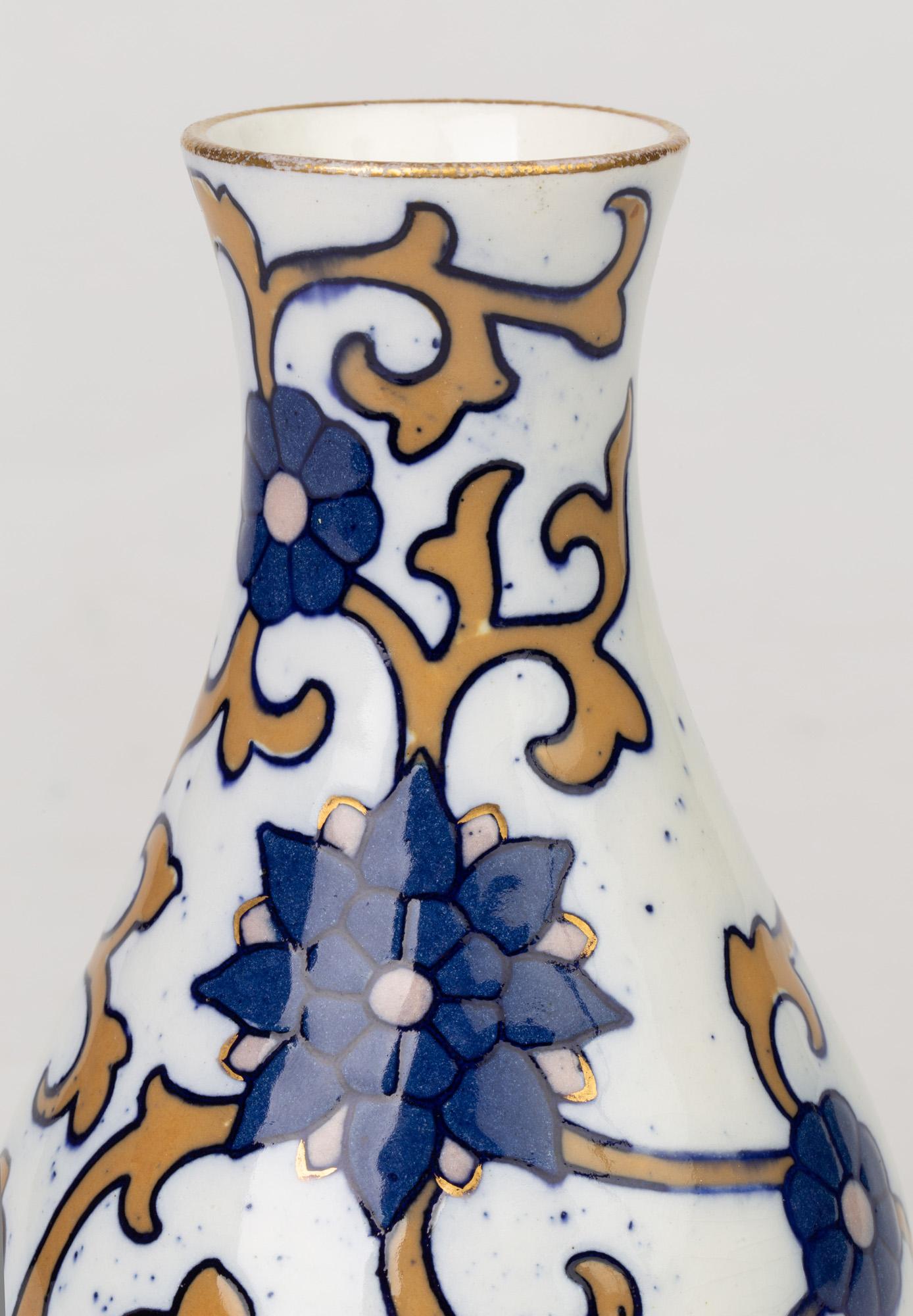 Moore Brothers Art Nouveau Art Pottery Floral Design Vase 5
