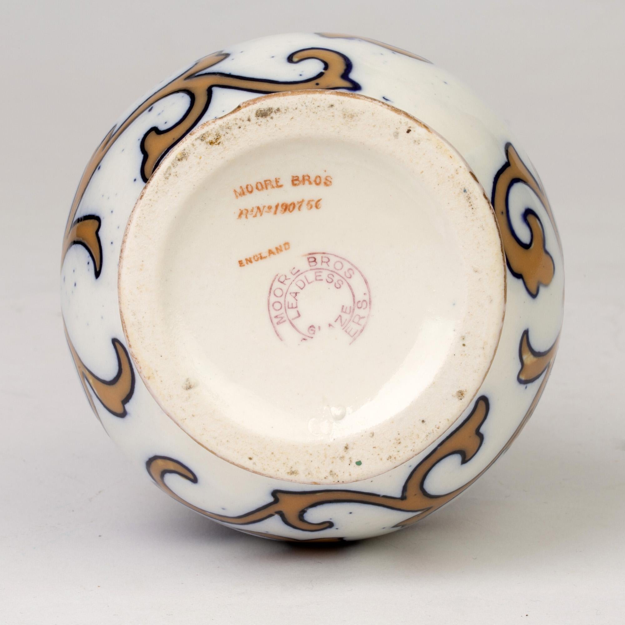 Late 19th Century Moore Brothers Art Nouveau Art Pottery Floral Design Vase