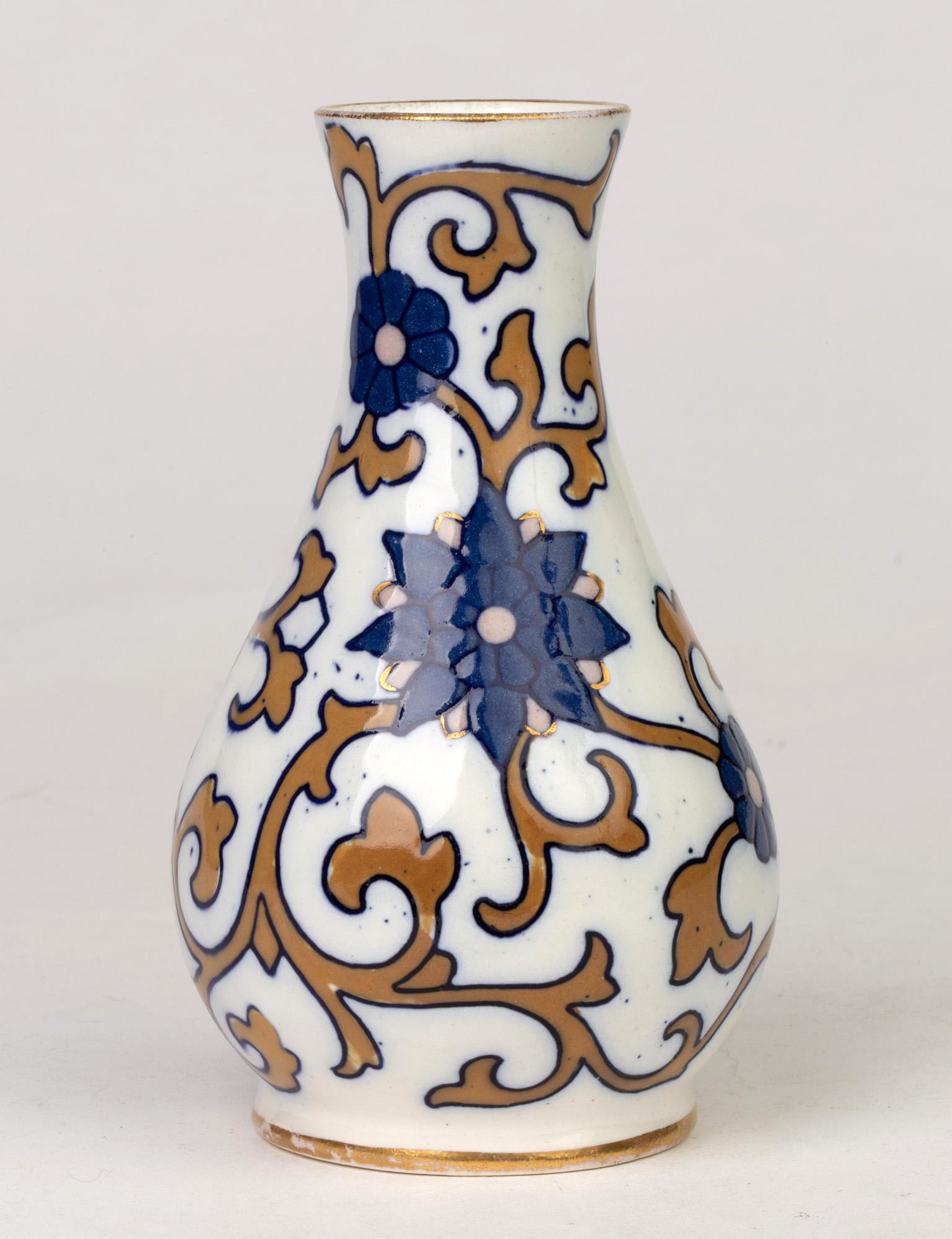 Moore Brothers Art Nouveau Art Pottery Floral Design Vase 2