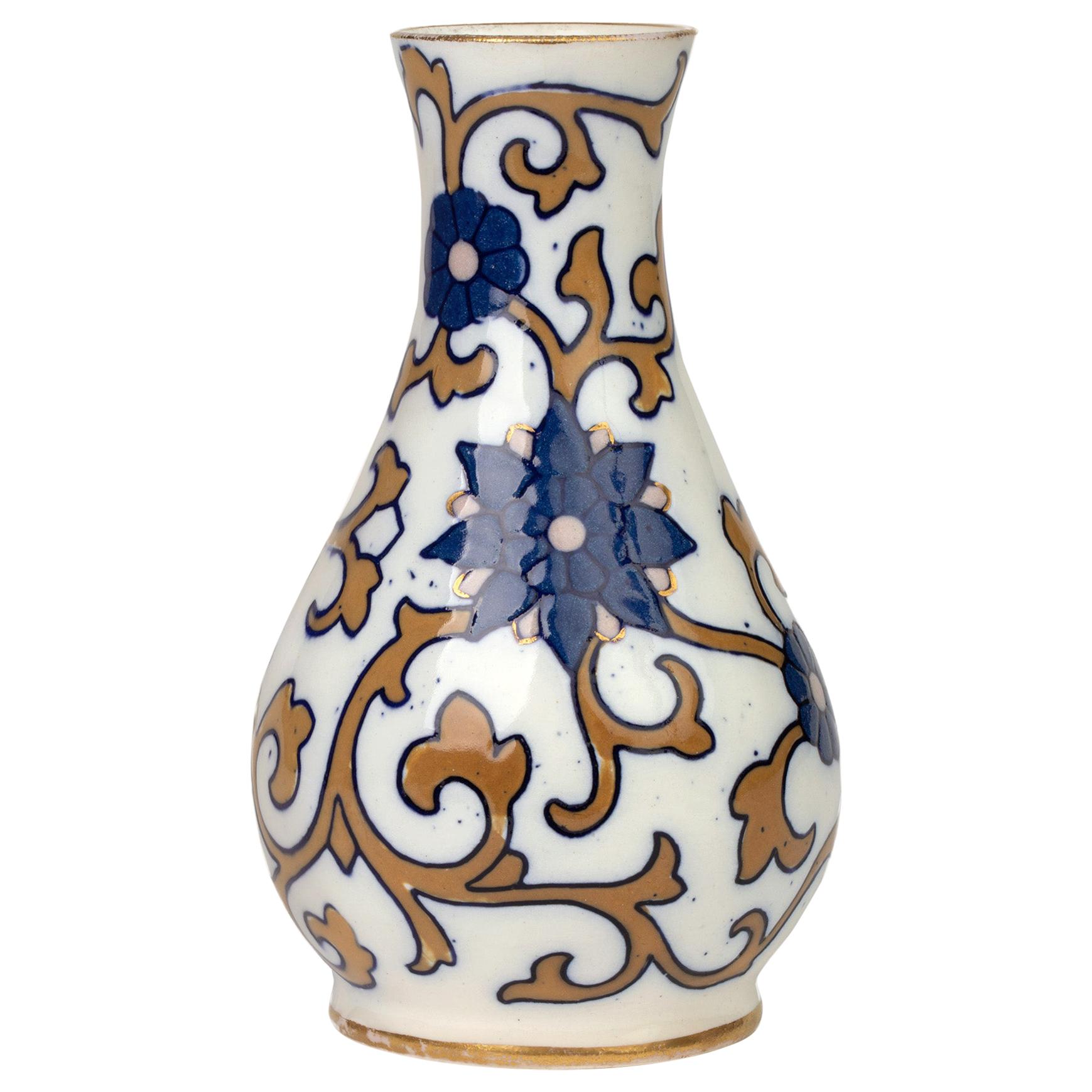 Moore Brothers Art Nouveau Art Pottery Floral Design Vase