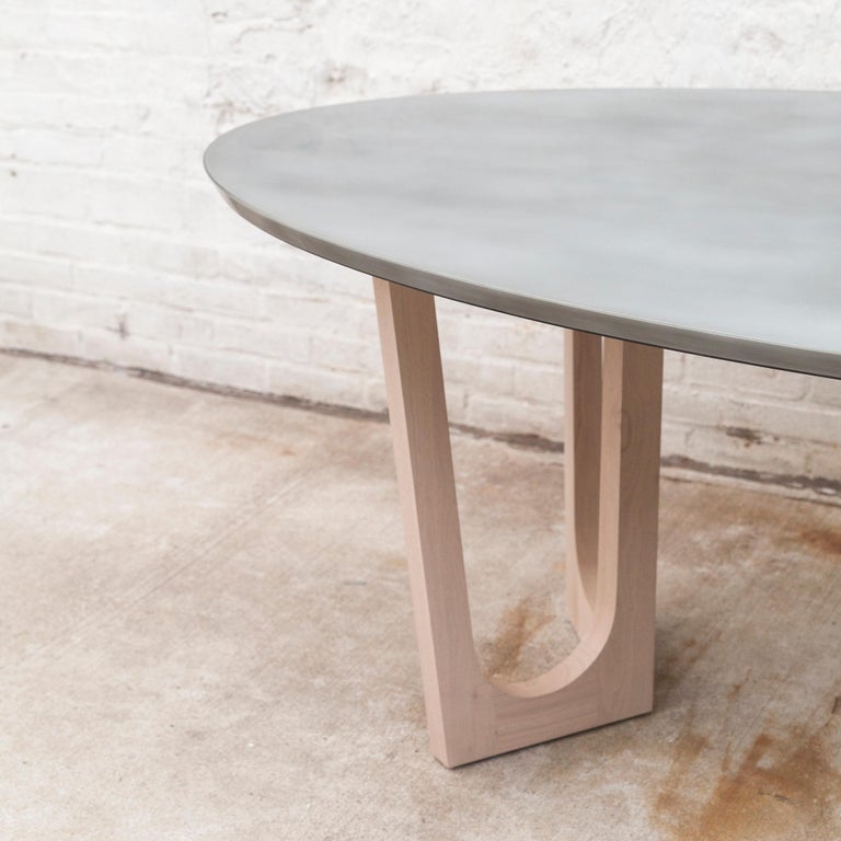 Modern Moore Dining Table, Customizable Metal, Resin and Wood For Sale