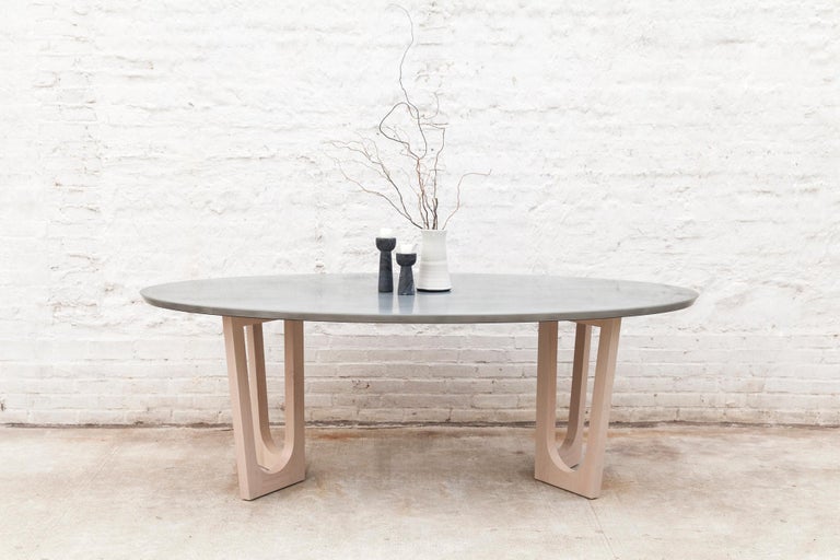 American Moore Dining Table, Customizable Metal, Resin and Wood For Sale