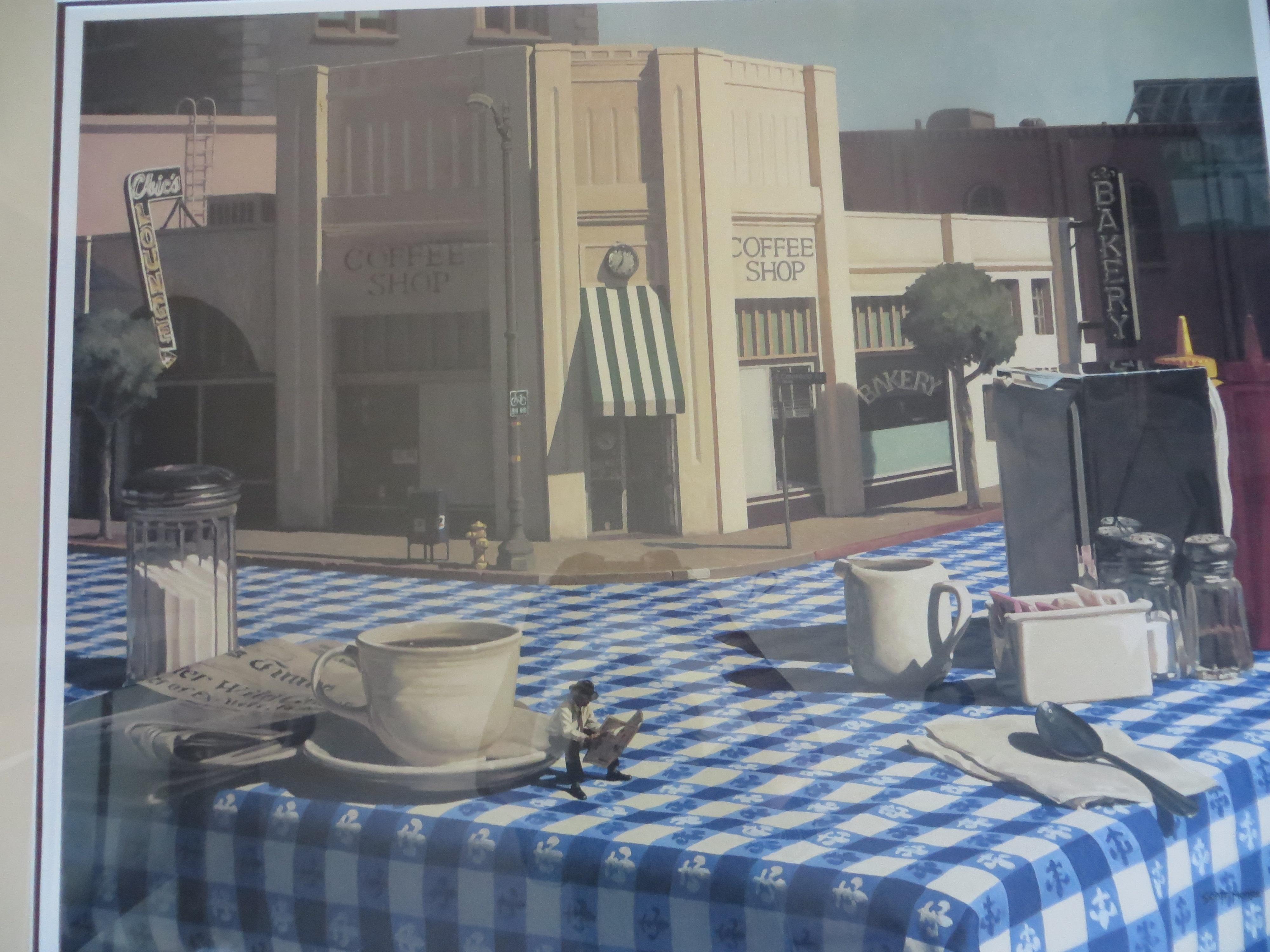 Coffe Table Print by Scott Moore - Gray Figurative Print by Moore Scott
