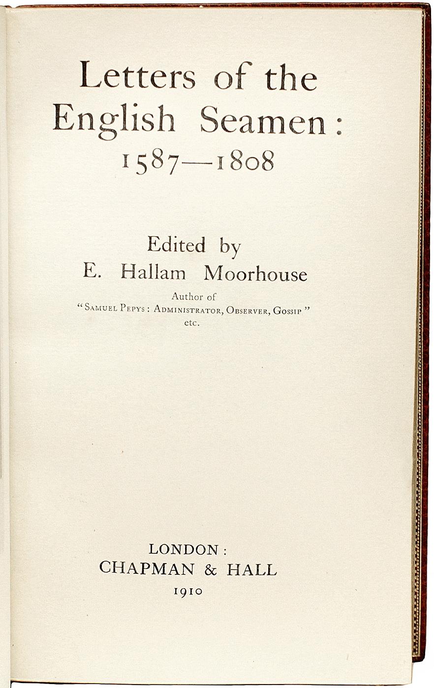 MOORHOUSE. Letters Of The English Seamen: 1587-1808. IN einer FINE COSWAY BINDING! im Angebot 1