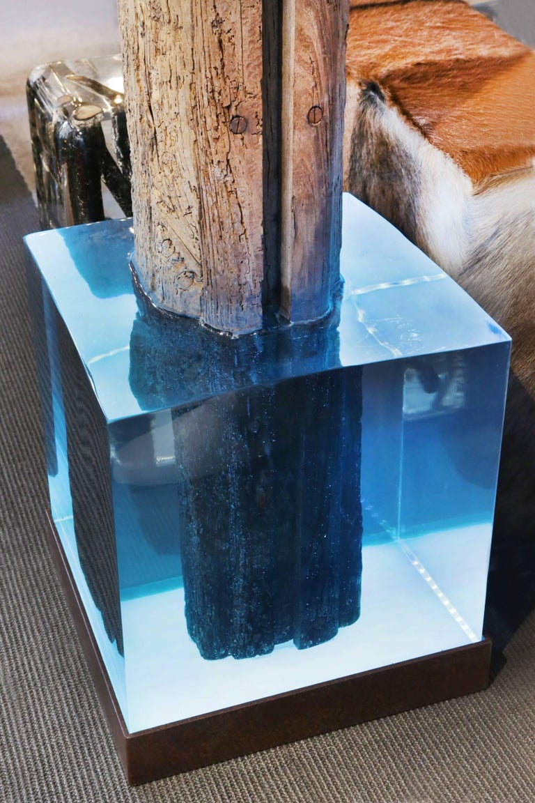 Mooring Venezia Columns Sculpture on Resin Lighted Base For Sale at