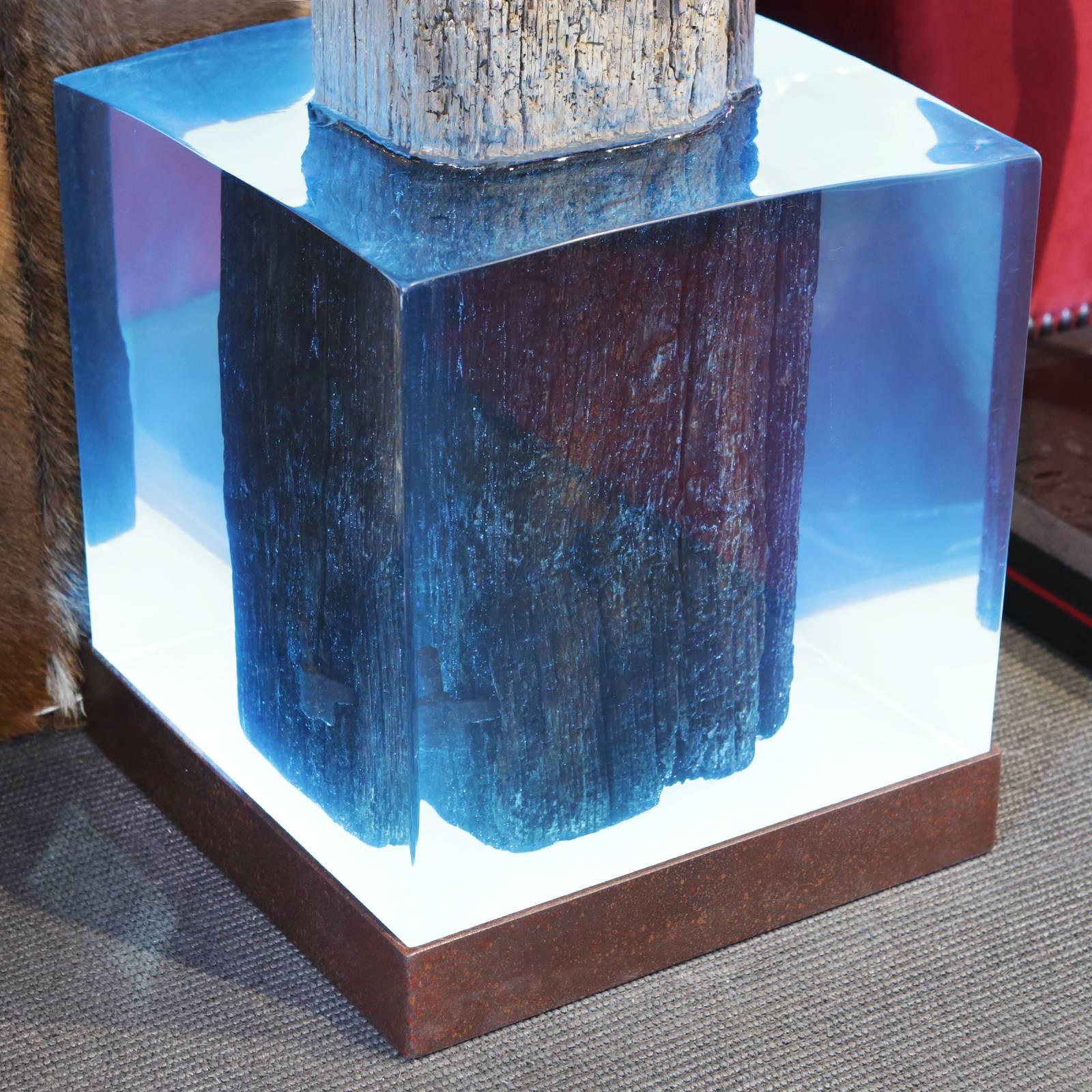 French Mooring Venezia Columns Sculpture on Resin Lighted Base For Sale