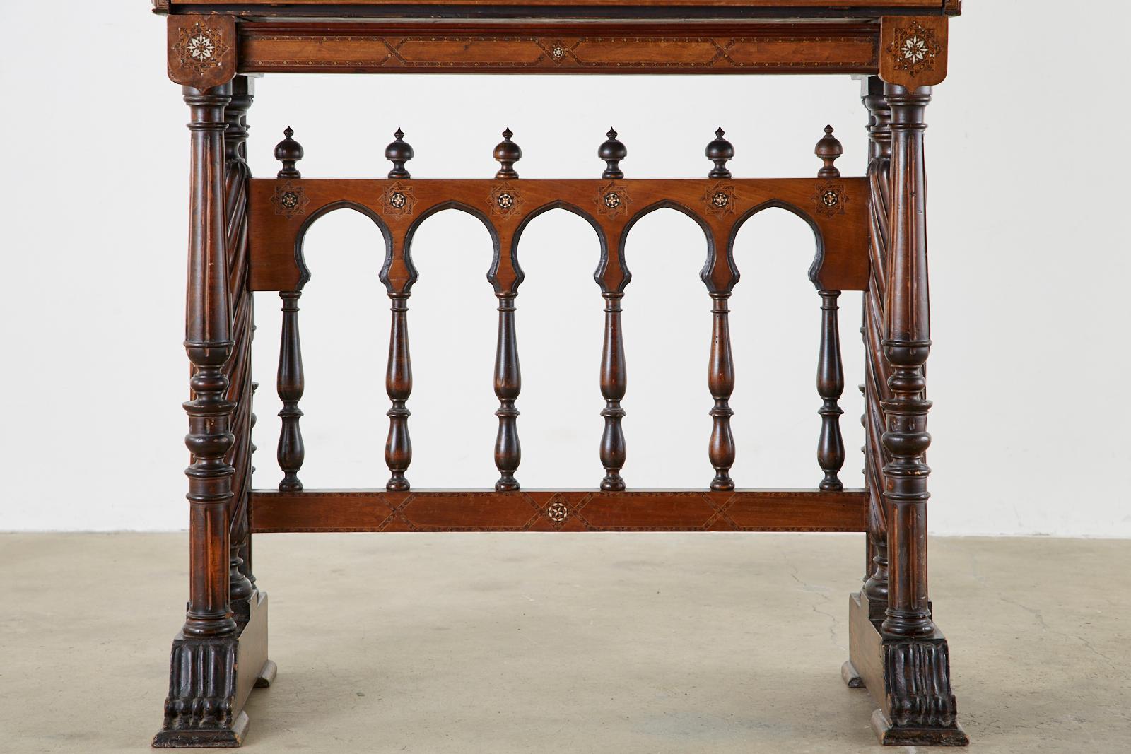 Moorish 18th Century Spanish Vargueño Cabinet Desk on Stand 4