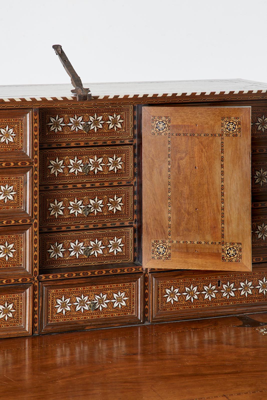Moorish 18th Century Spanish Vargueño Cabinet Desk on Stand 5