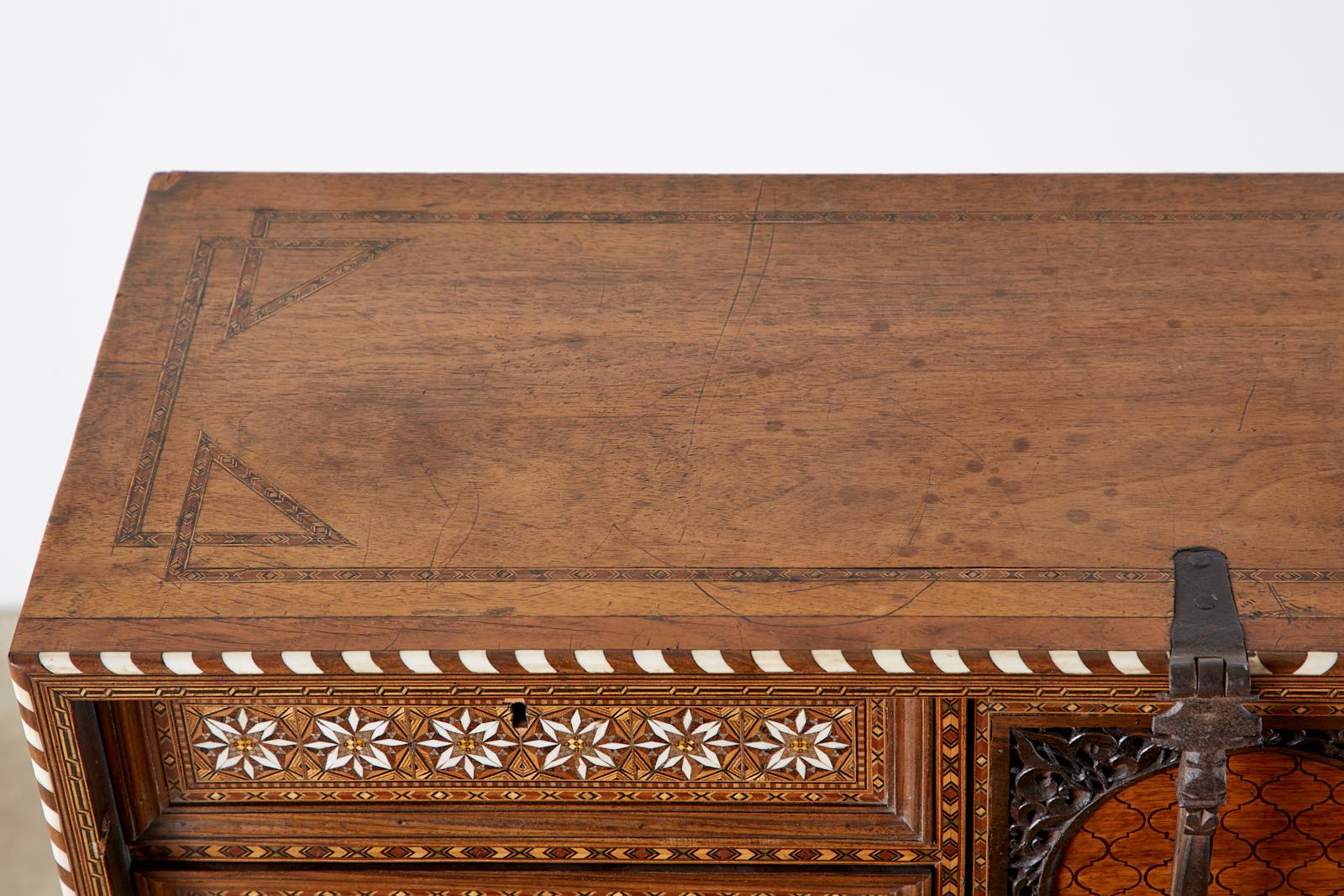 Moorish 18th Century Spanish Vargueño Cabinet Desk on Stand 7