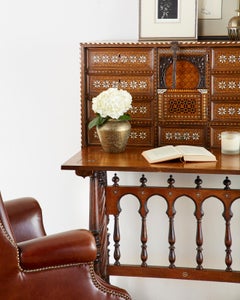 Moorish 18th Century Spanish Vargueño Cabinet Desk on Stand