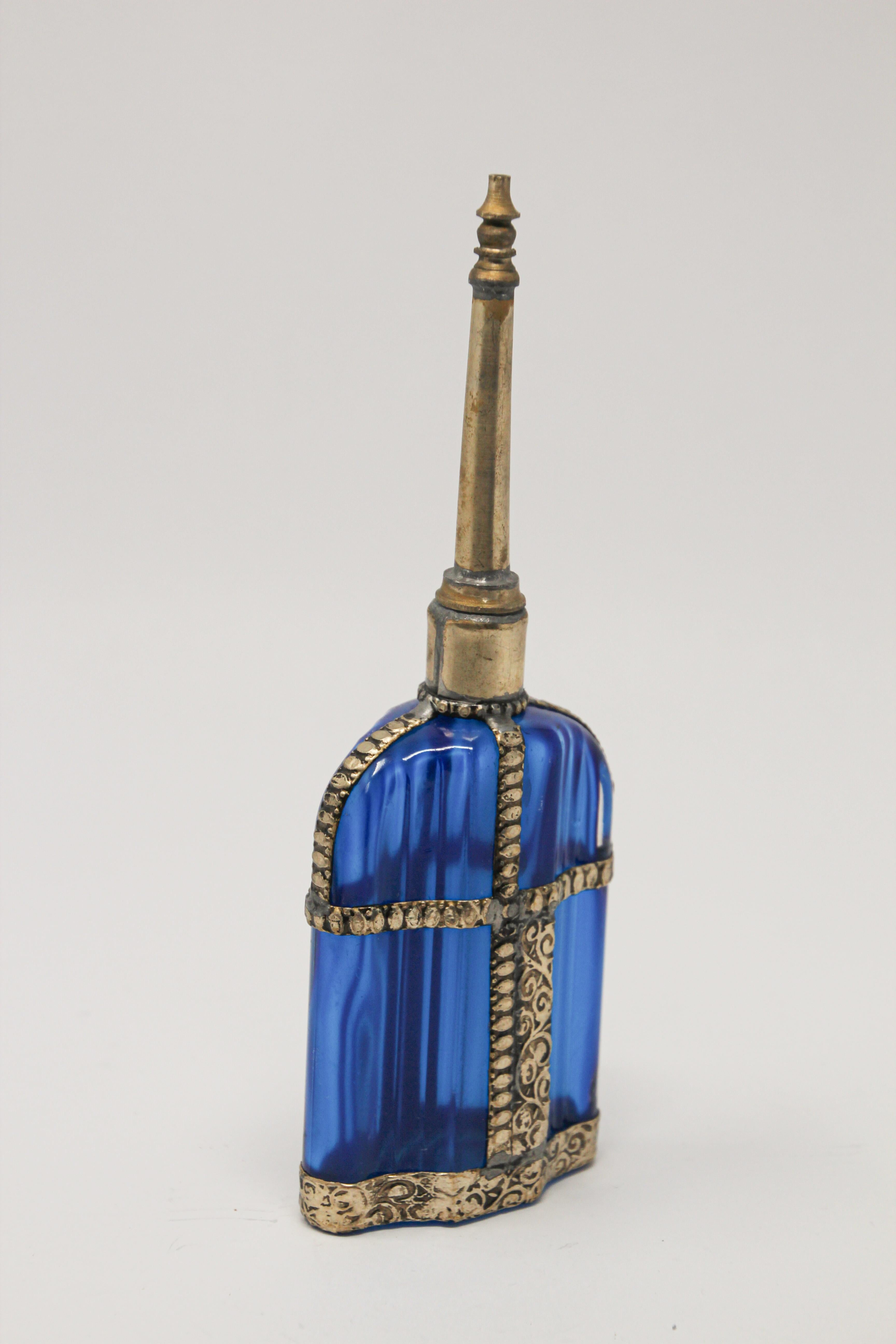 vintage blue perfume bottle