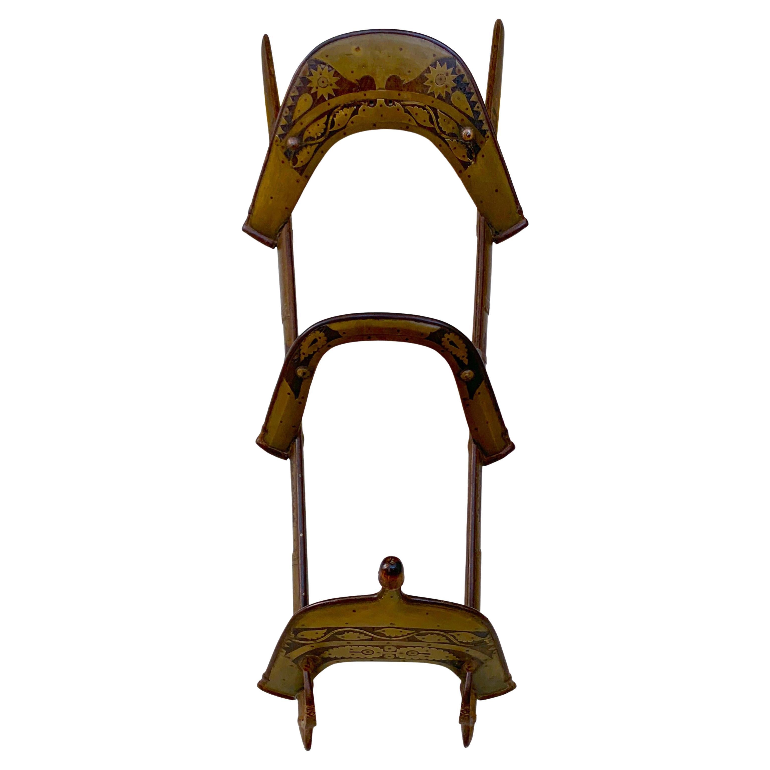 Moorish Brass Inlaid Camel Saddle /Towel Rack