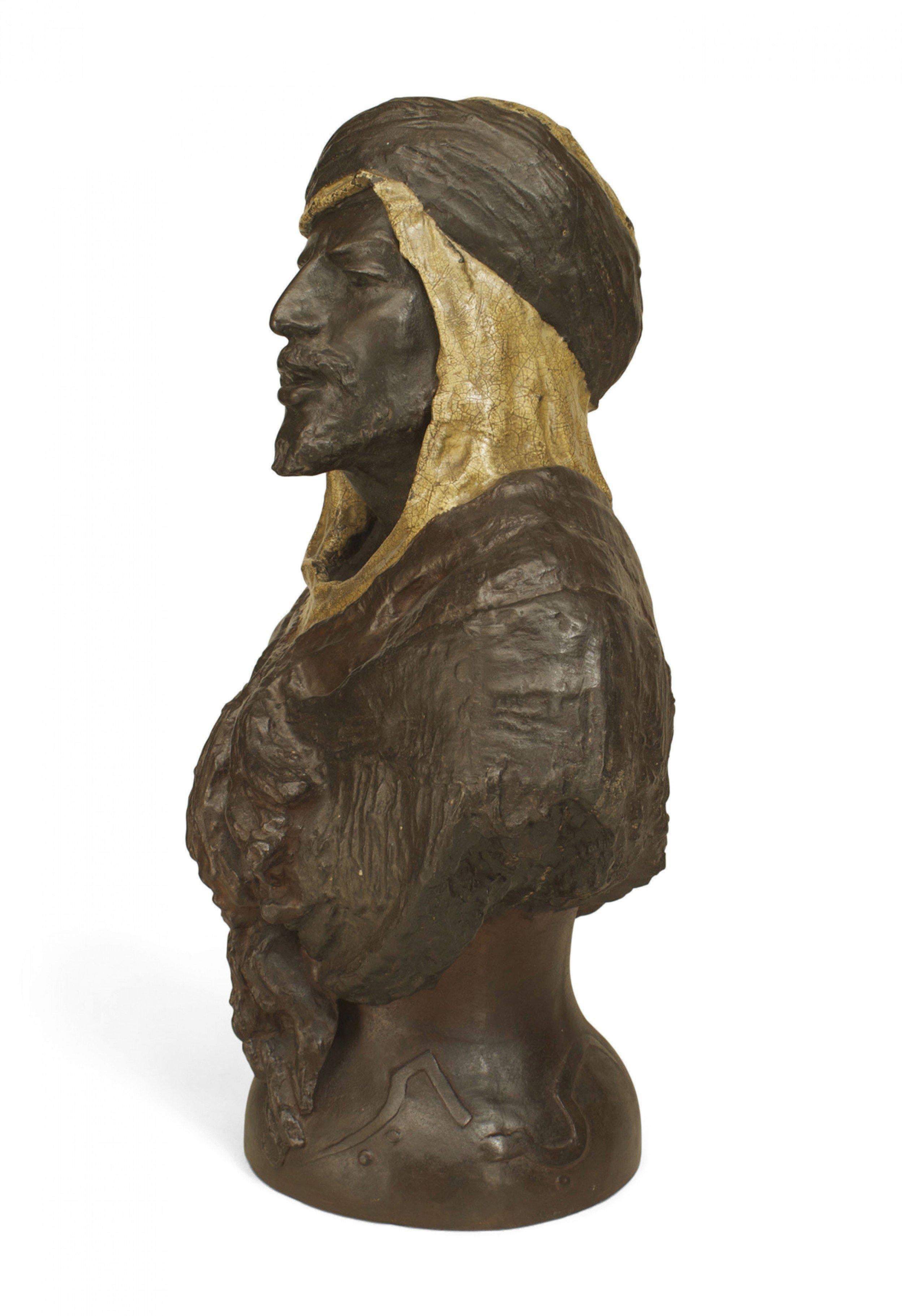 19th Century Moorish Bronze Man Bust For Sale