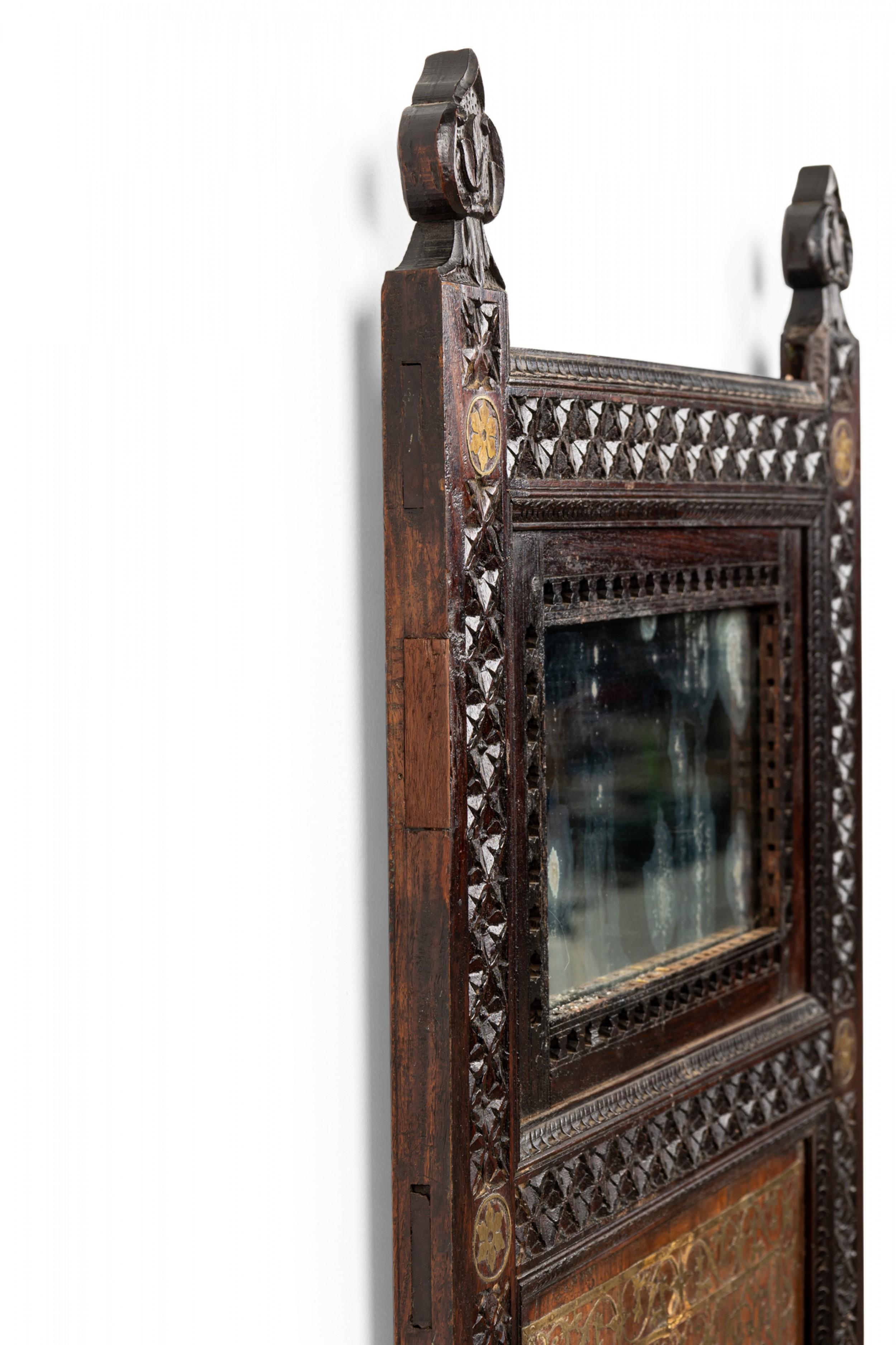 Hand-Carved Moorish Carved Teak Wall Panel For Sale
