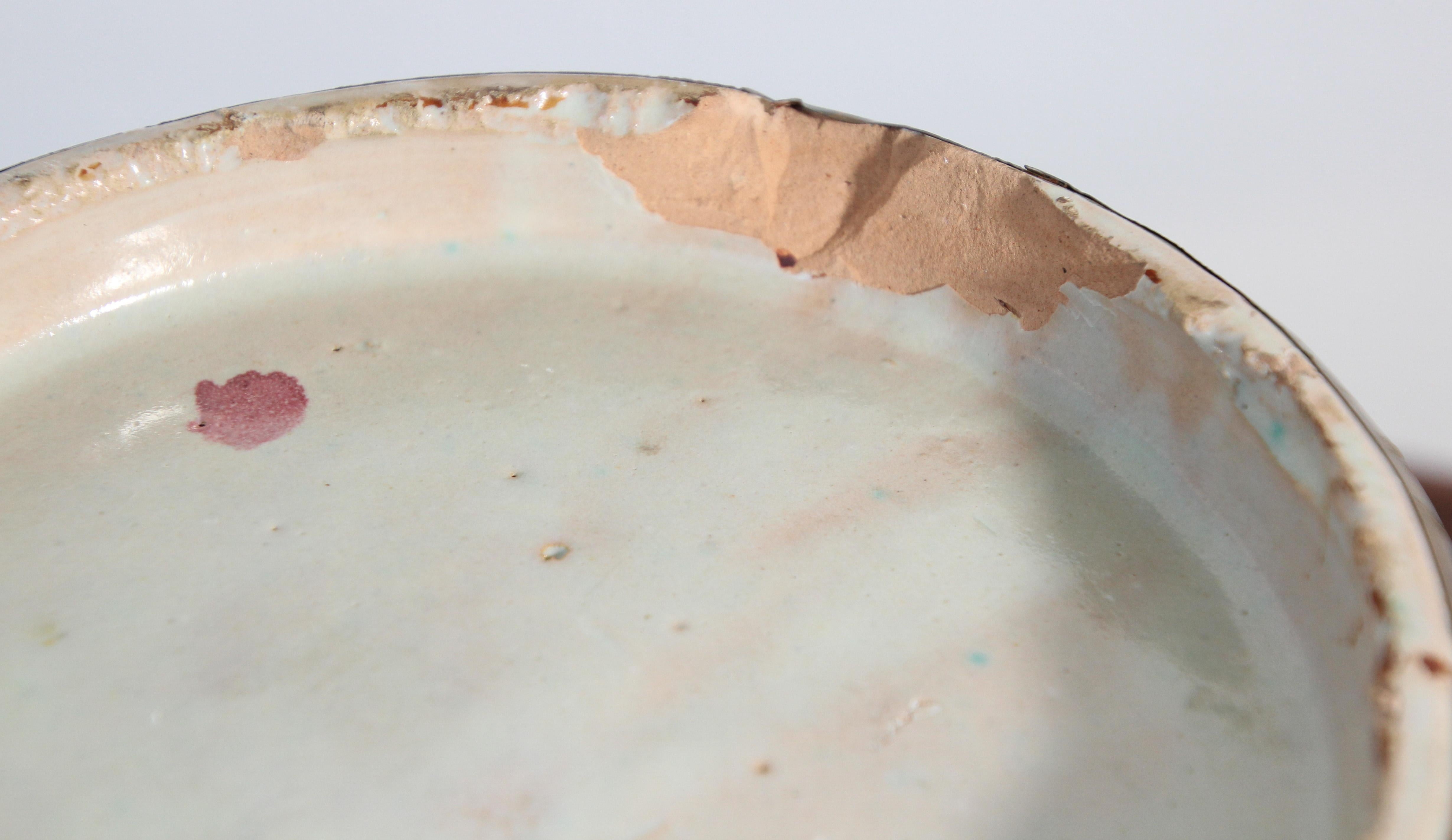 Antique Moroccan Ceramic Glazed Bowl Handcrafted in Fez Meknes Jobbana 1900 For Sale 5