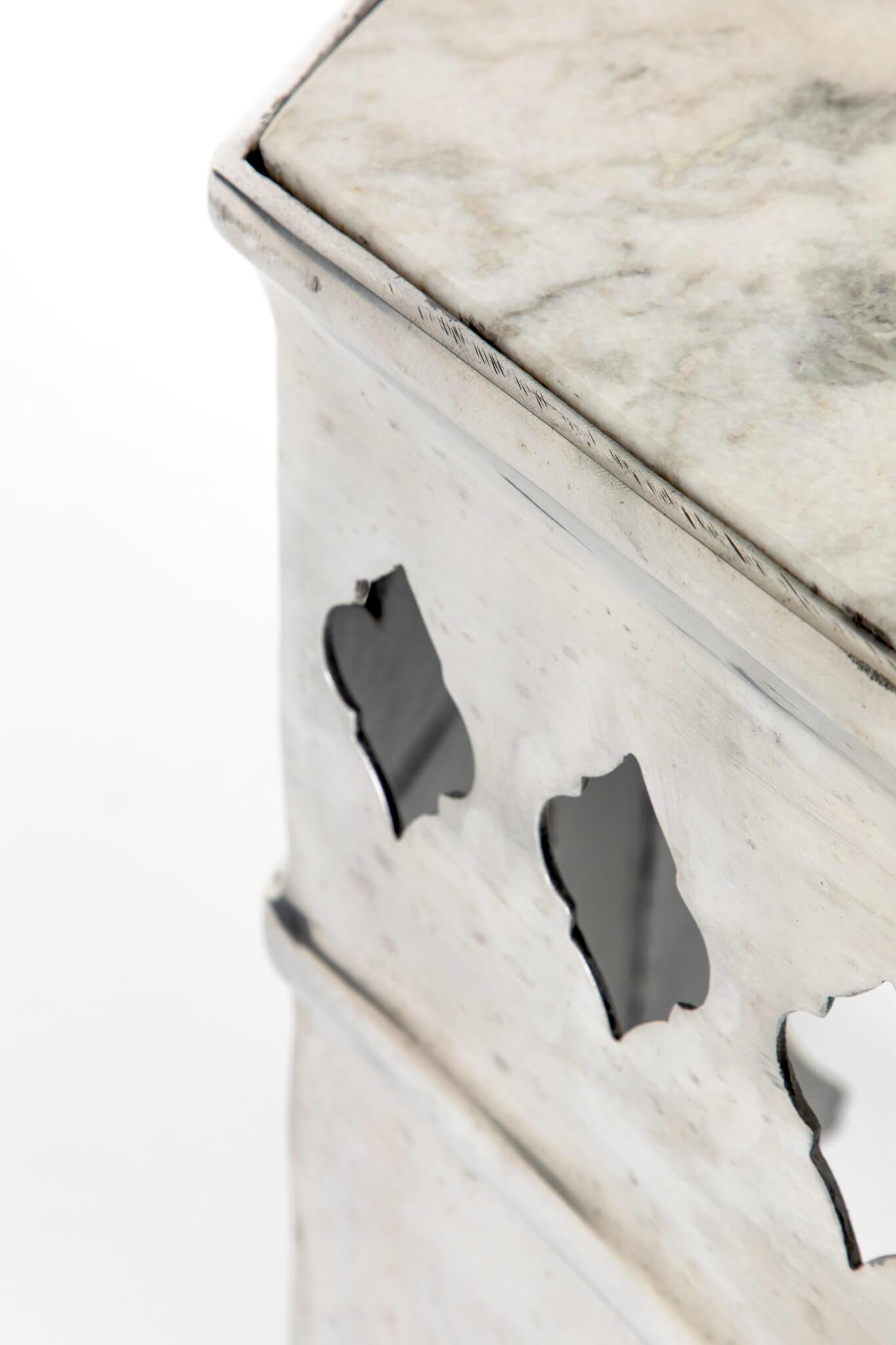 Moorish Chrome Side Table For Sale 4