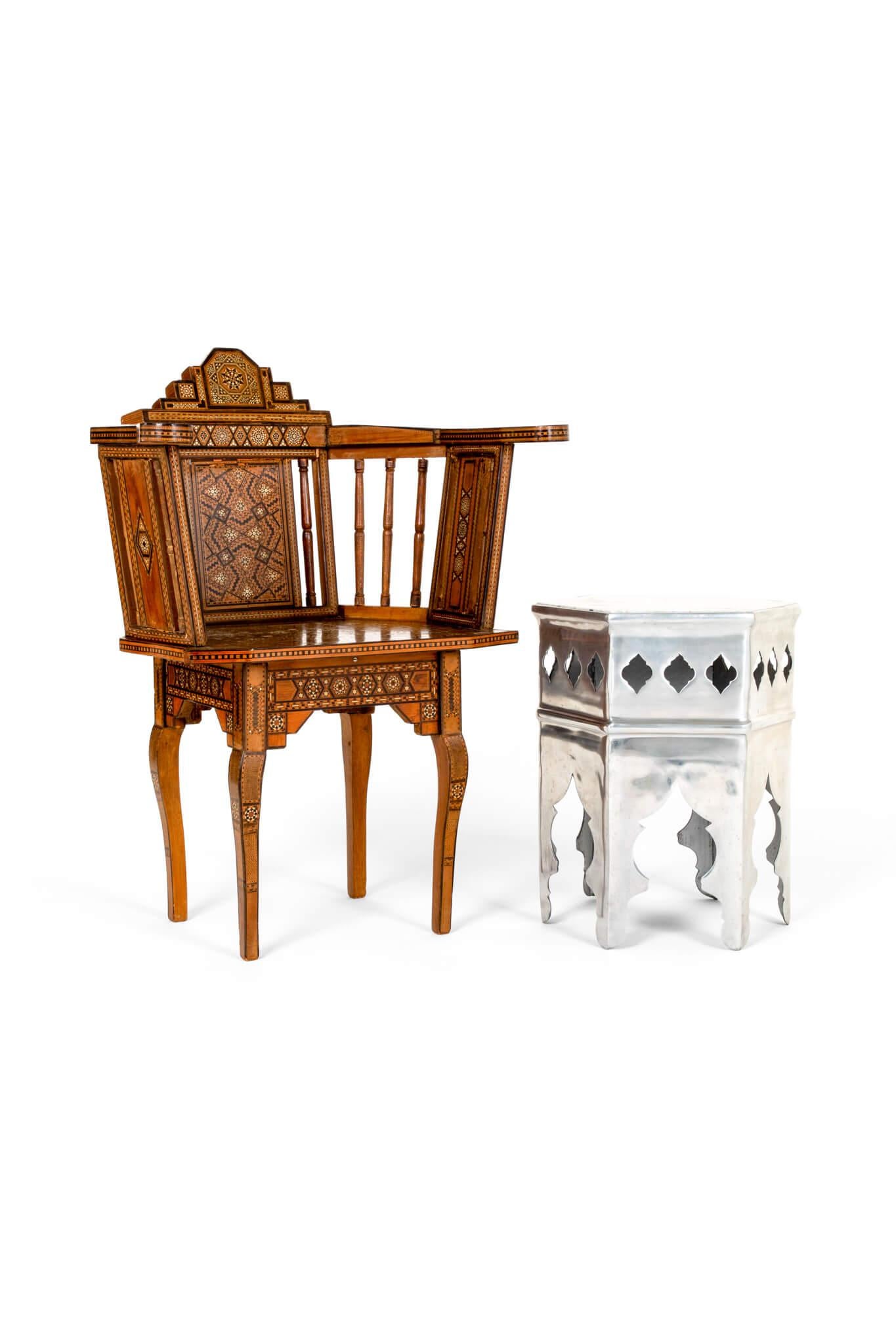 Moorish Chrome Side Table For Sale 5