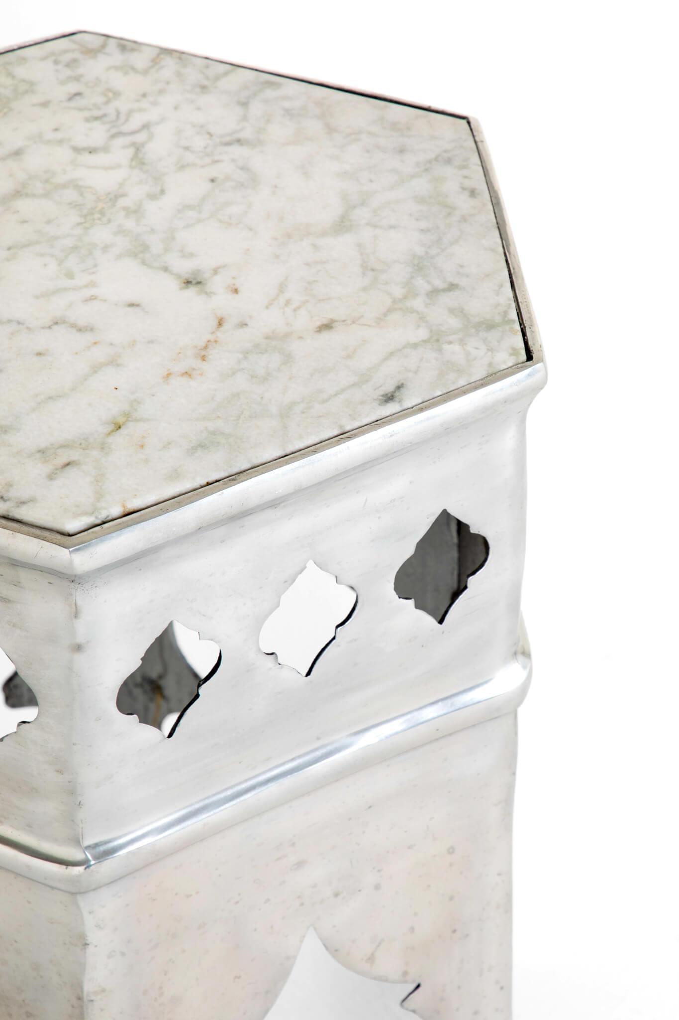 Moorish Chrome Side Table For Sale 1
