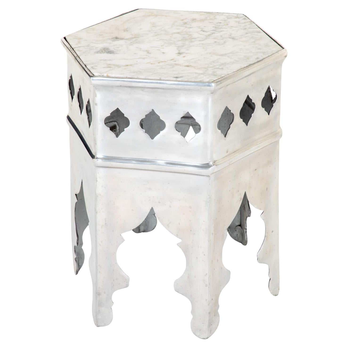 Moorish Chrome Side Table For Sale