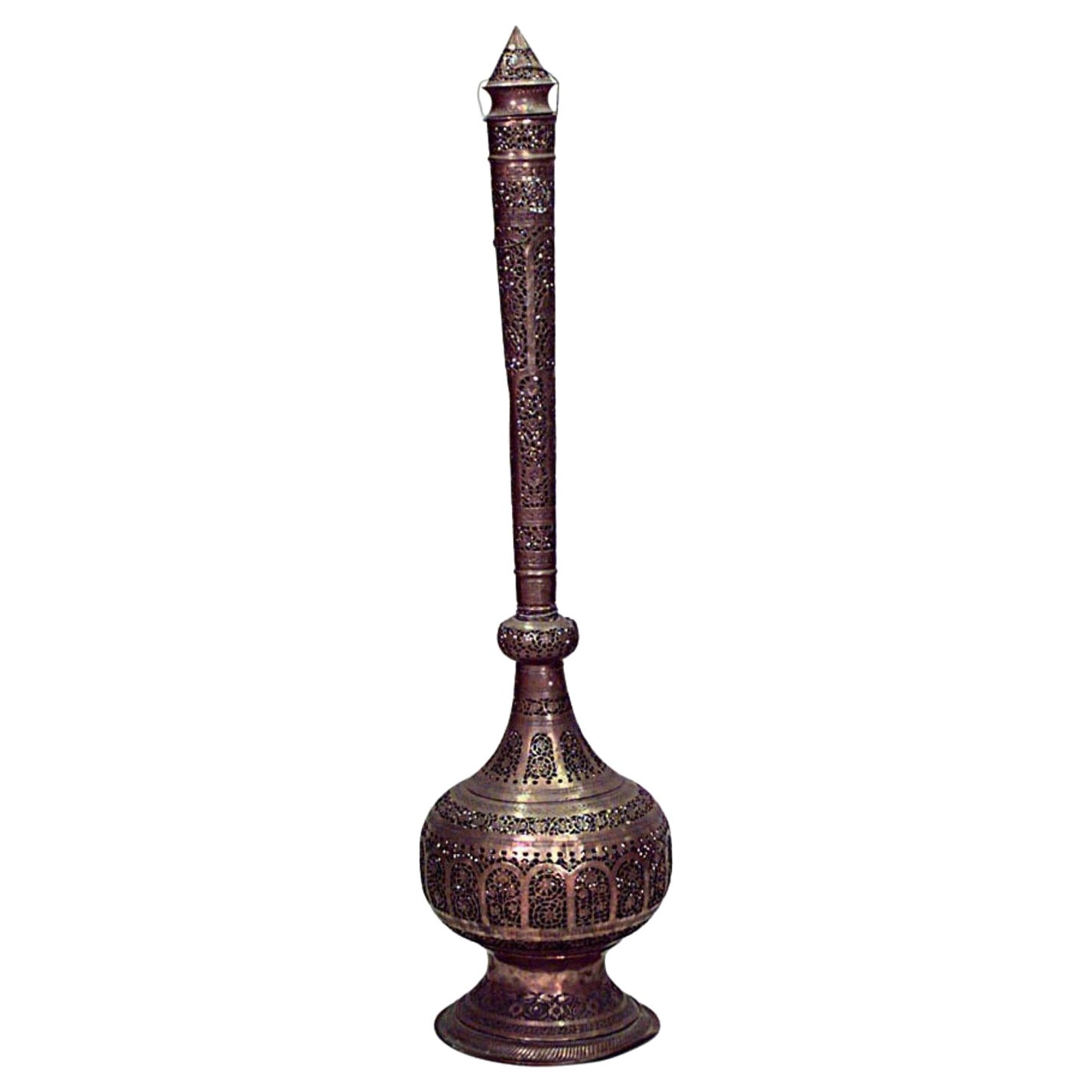 Moorish Copper Filigree Incense Burner For Sale