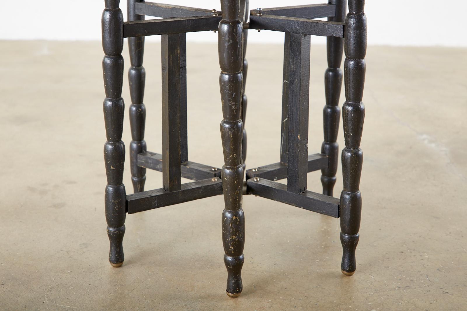 Moorish Copper Tray Table with Folding Base 10