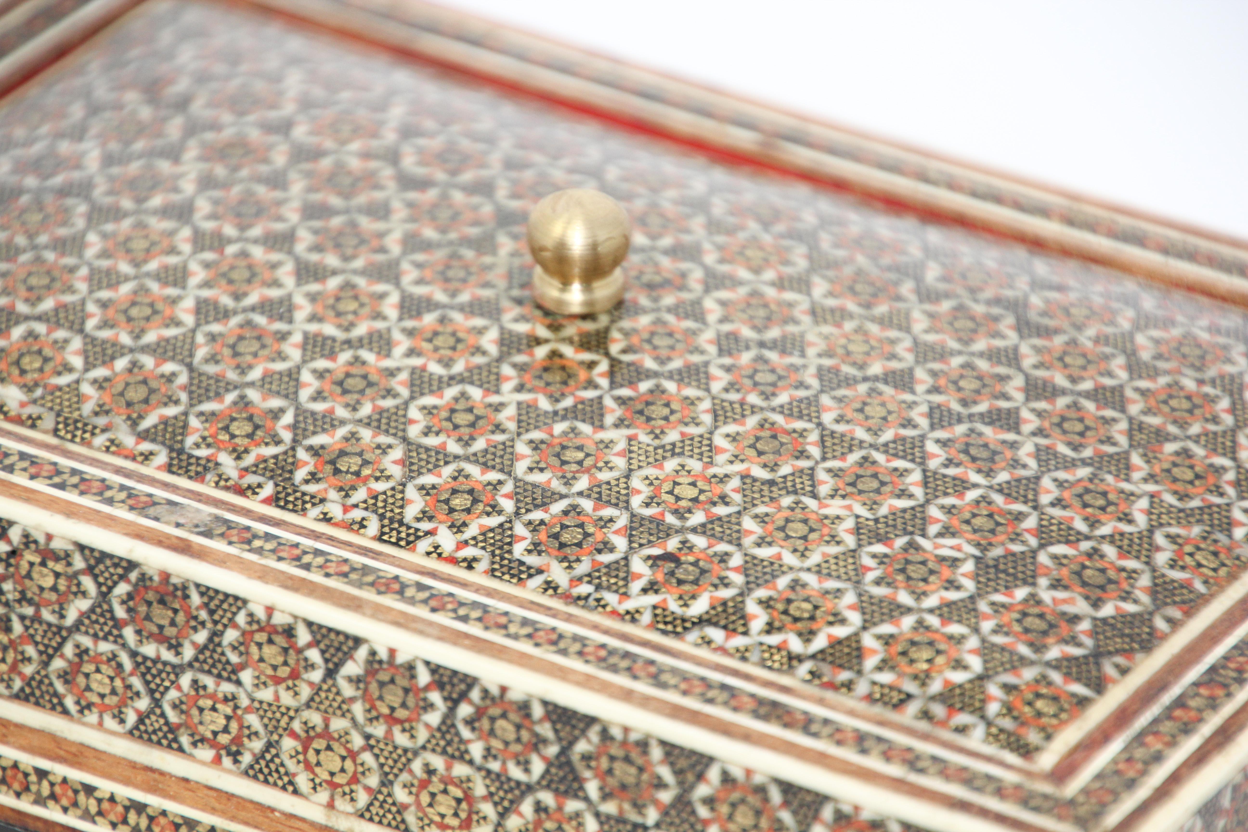 Moorish Decorative Sadeli Micro Mosaic Inlaid Jewelry Box For Sale 5