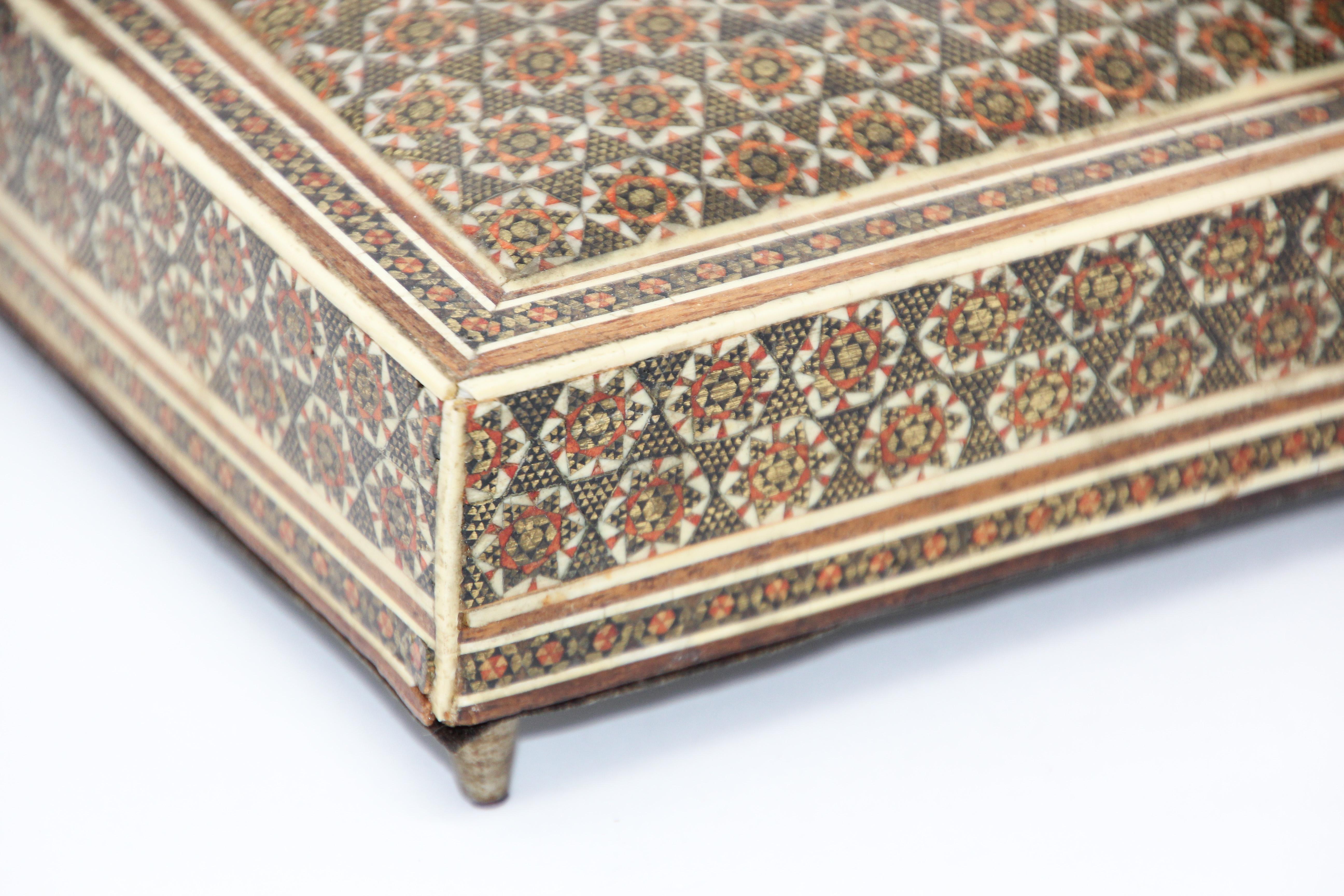 Moorish Decorative Sadeli Micro Mosaic Inlaid Jewelry Box For Sale 2