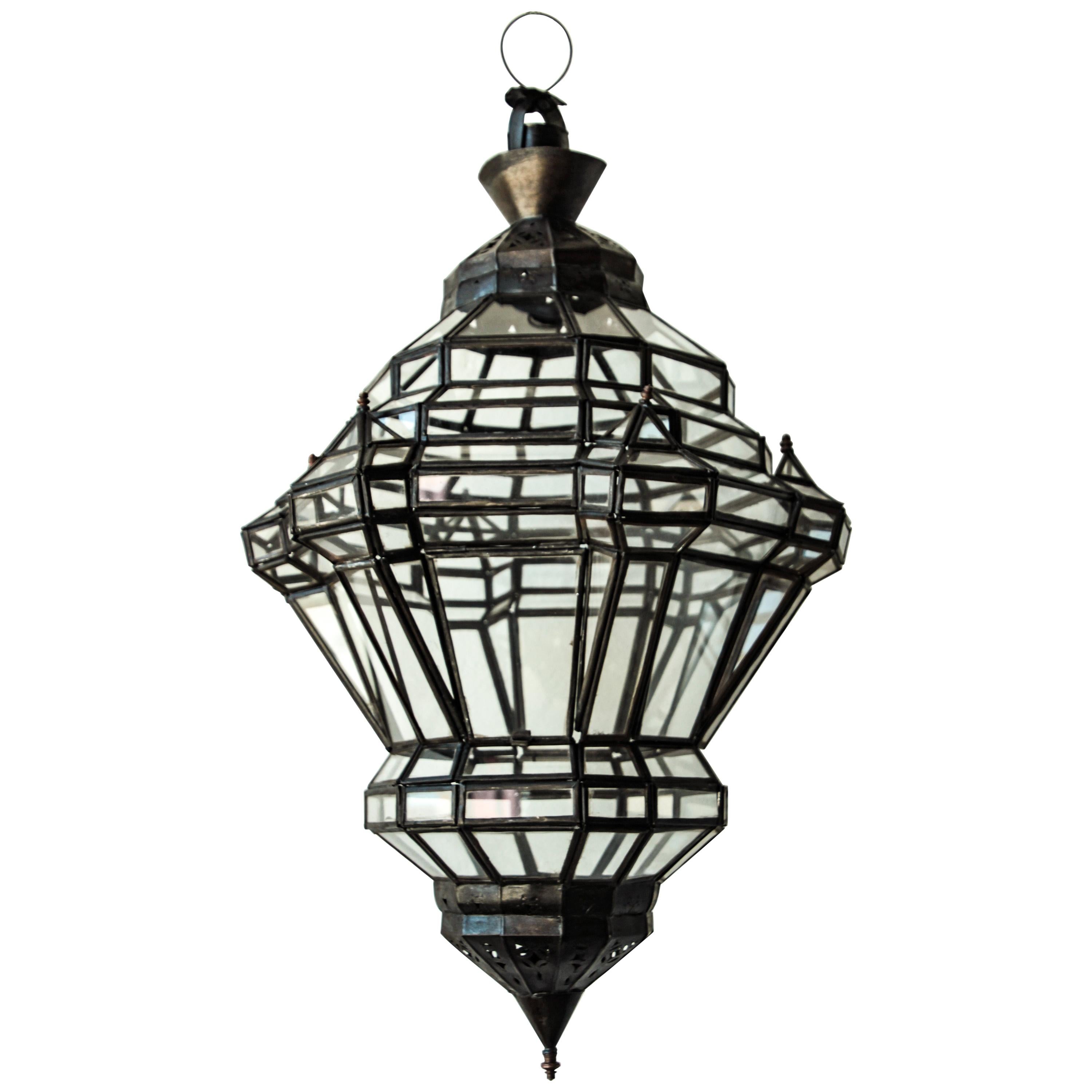 Moorish Granada Moorish Glass and Metal Lantern