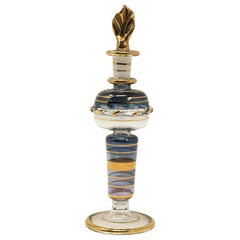 Moorish Hand Blown Gilt Glass Bohemian Perfume Bottle