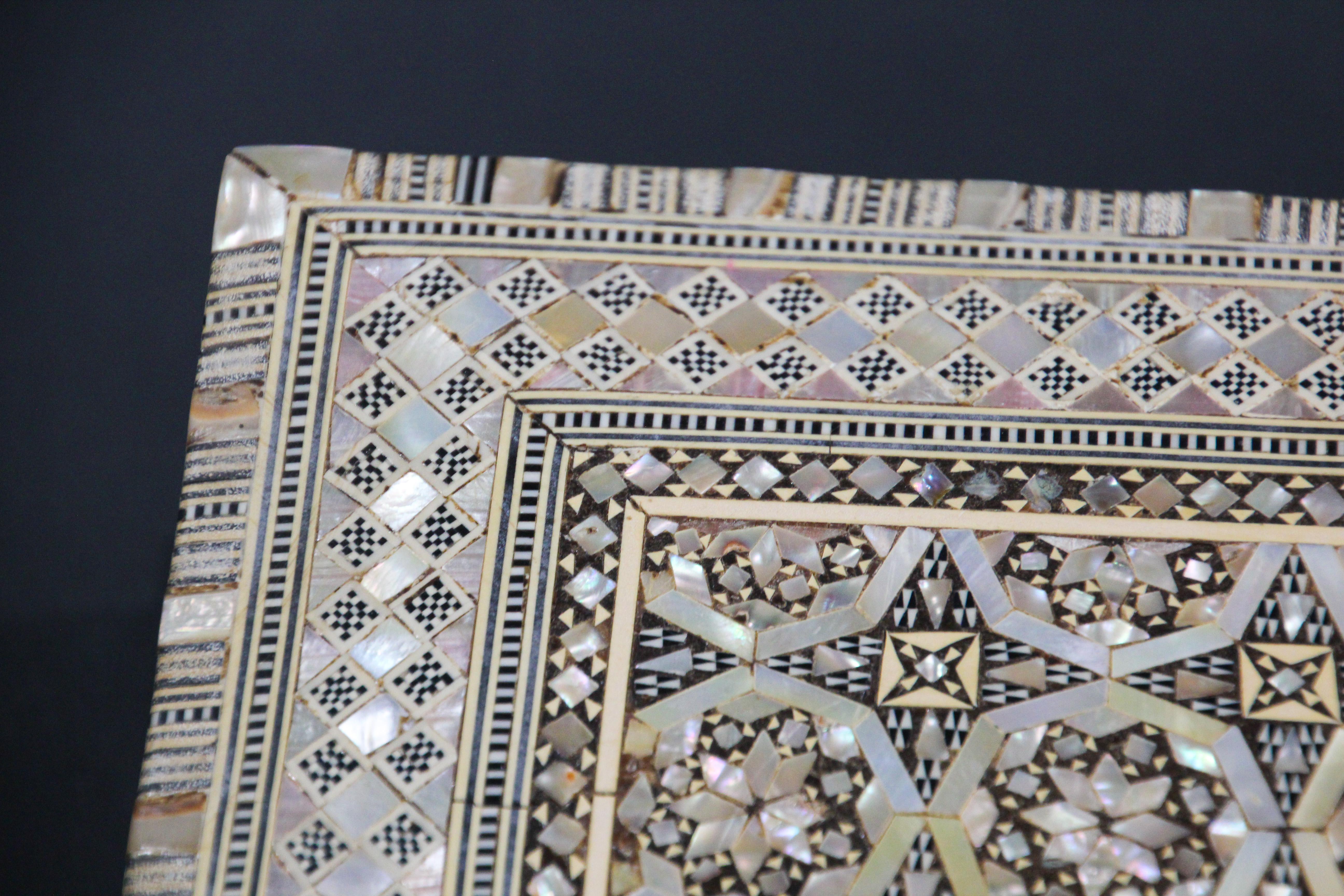 Moorish Handcrafted Middle Eastern Mosaic Shell Inlaid Decorative Jewelry Box 4