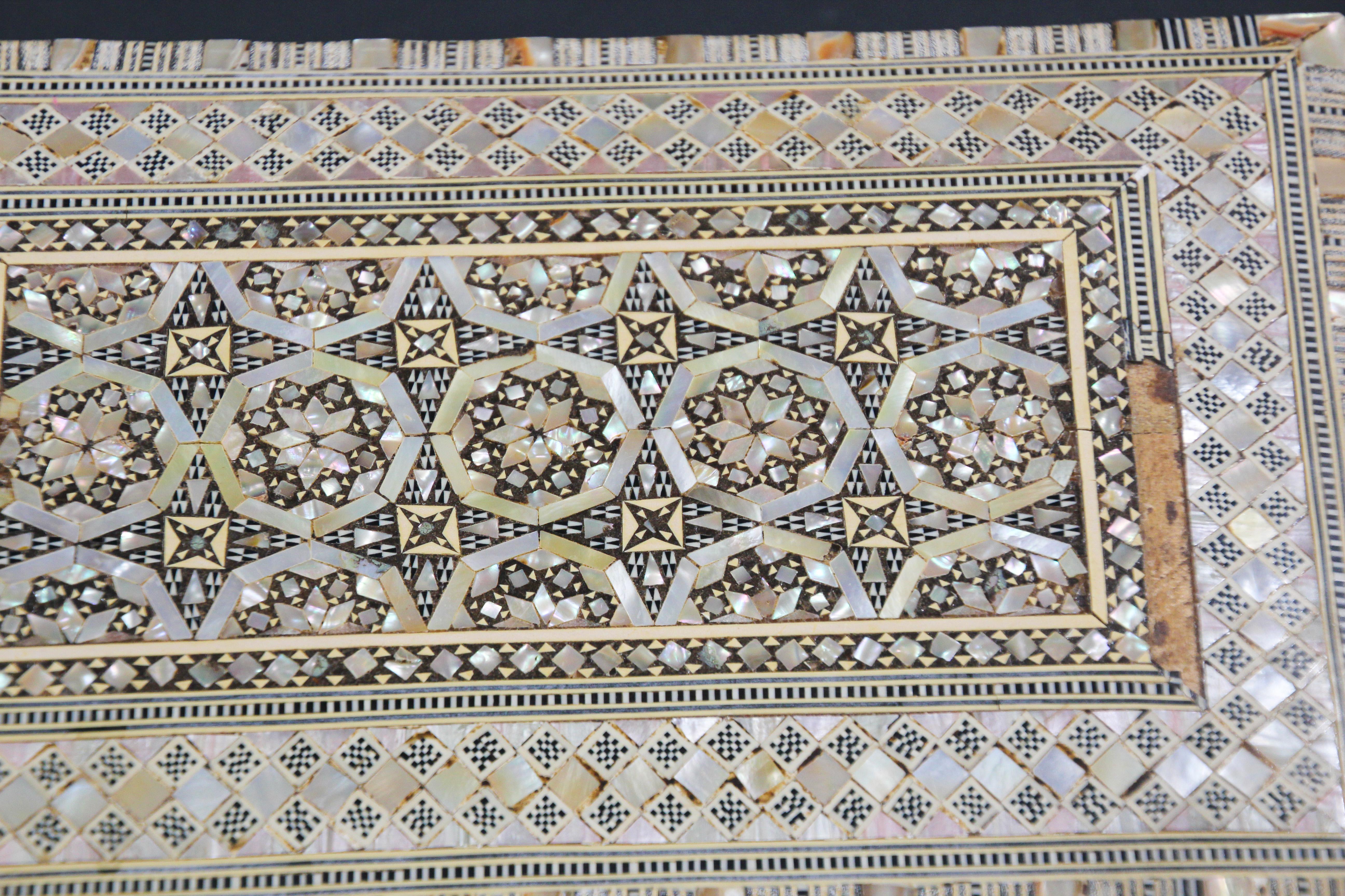 Moorish Handcrafted Middle Eastern Mosaic Shell Inlaid Decorative Jewelry Box 1