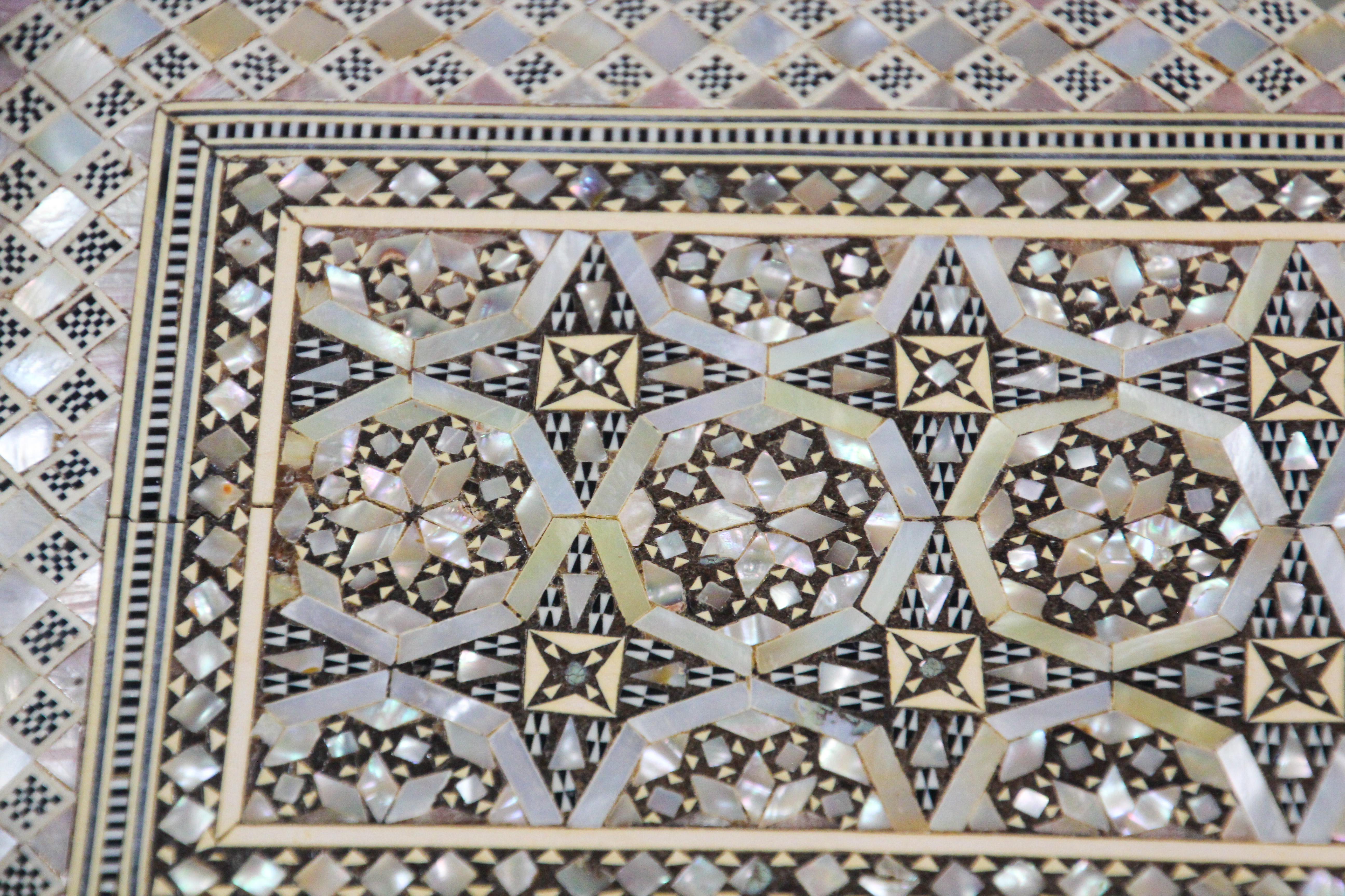 Moorish Handcrafted Middle Eastern Mosaic Shell Inlaid Decorative Jewelry Box 3