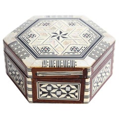 Moorish Handcrafted Hexagonal Box With Mosaic Inlaid