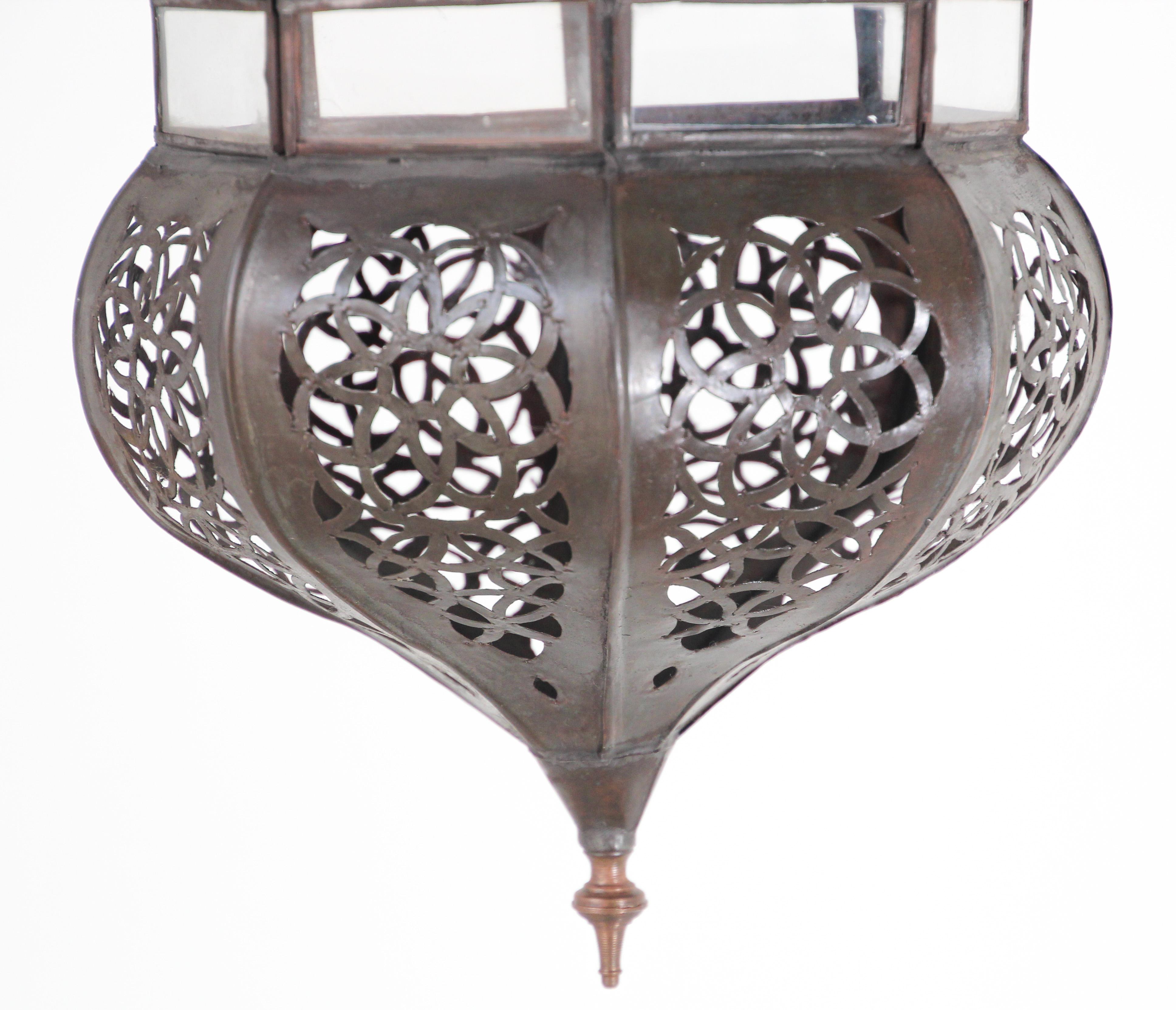 Moroccan Hanging Glass Lantern For Sale 1