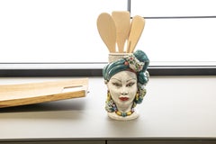 Moorish Head, Handmade Sicily Vase, Size S, Colorful Choose Paint & Colors E19