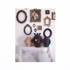 Collection de vases à têtes mauresques "Ragusa", ensemble de 3 pièces, fabriqués à la main en Italie