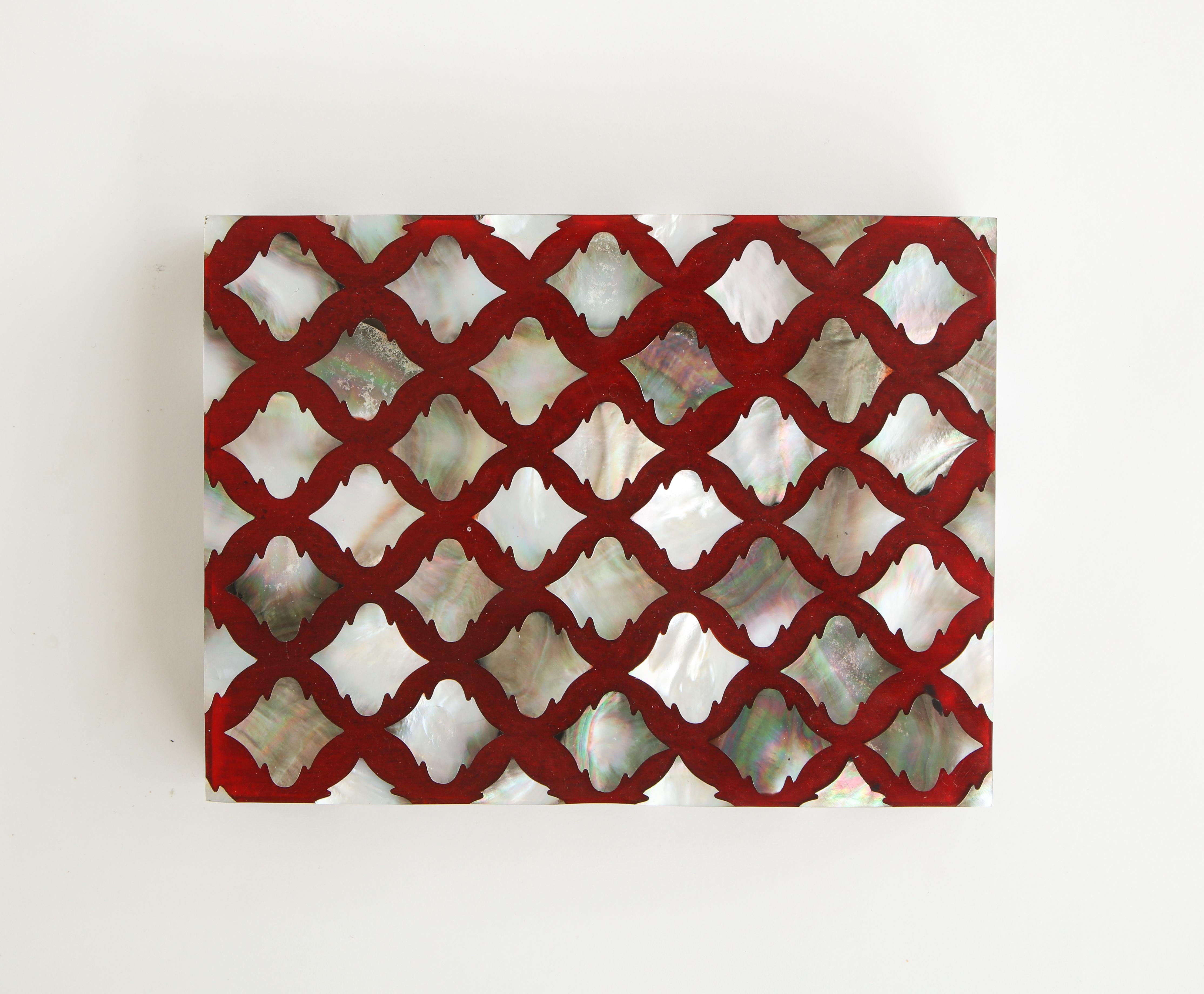 Moorish Influenced Abalone Shell Decorative Box In New Condition In New York, NY