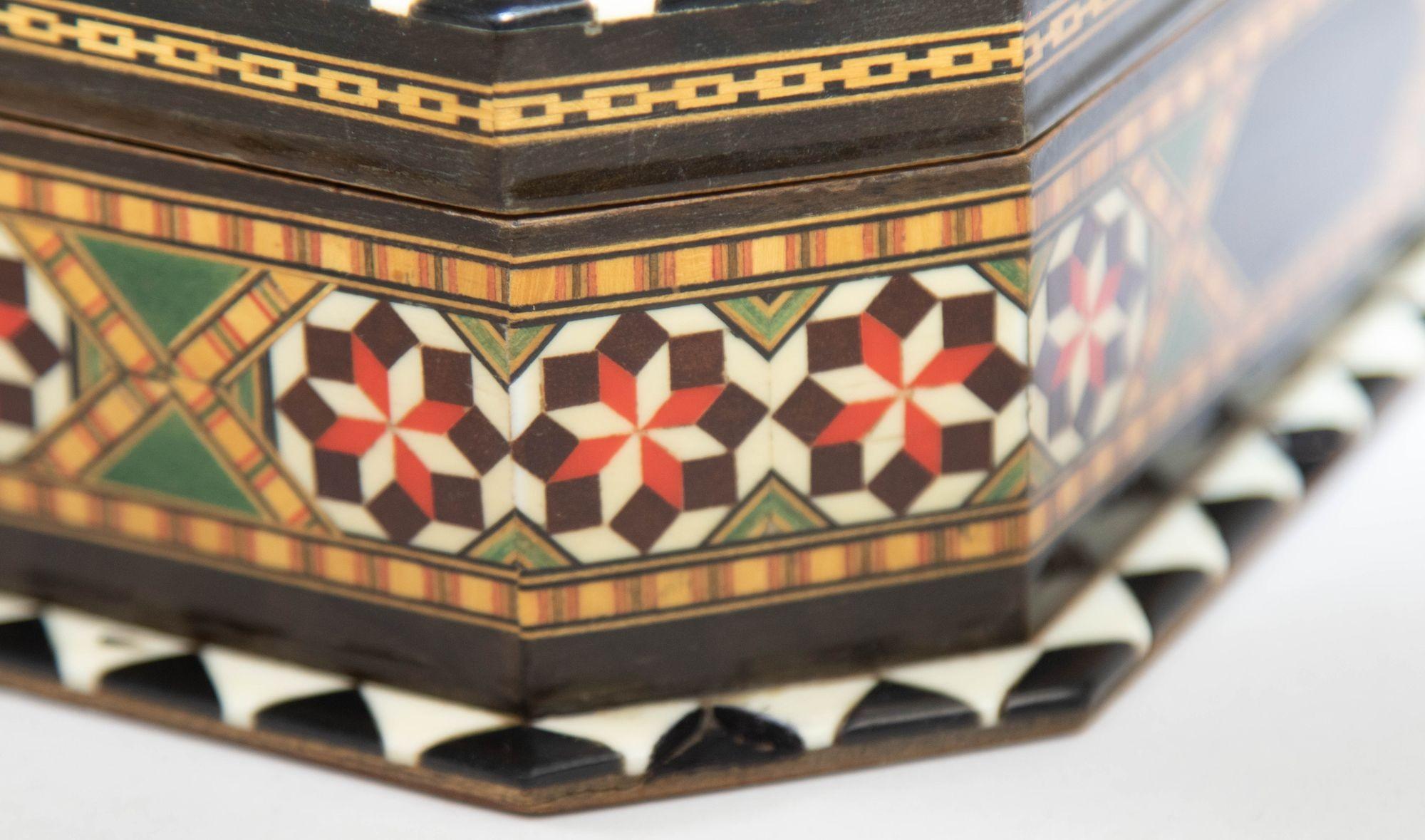 Moorish Inlaid Marquetry Jewelry Box Spain For Sale 7