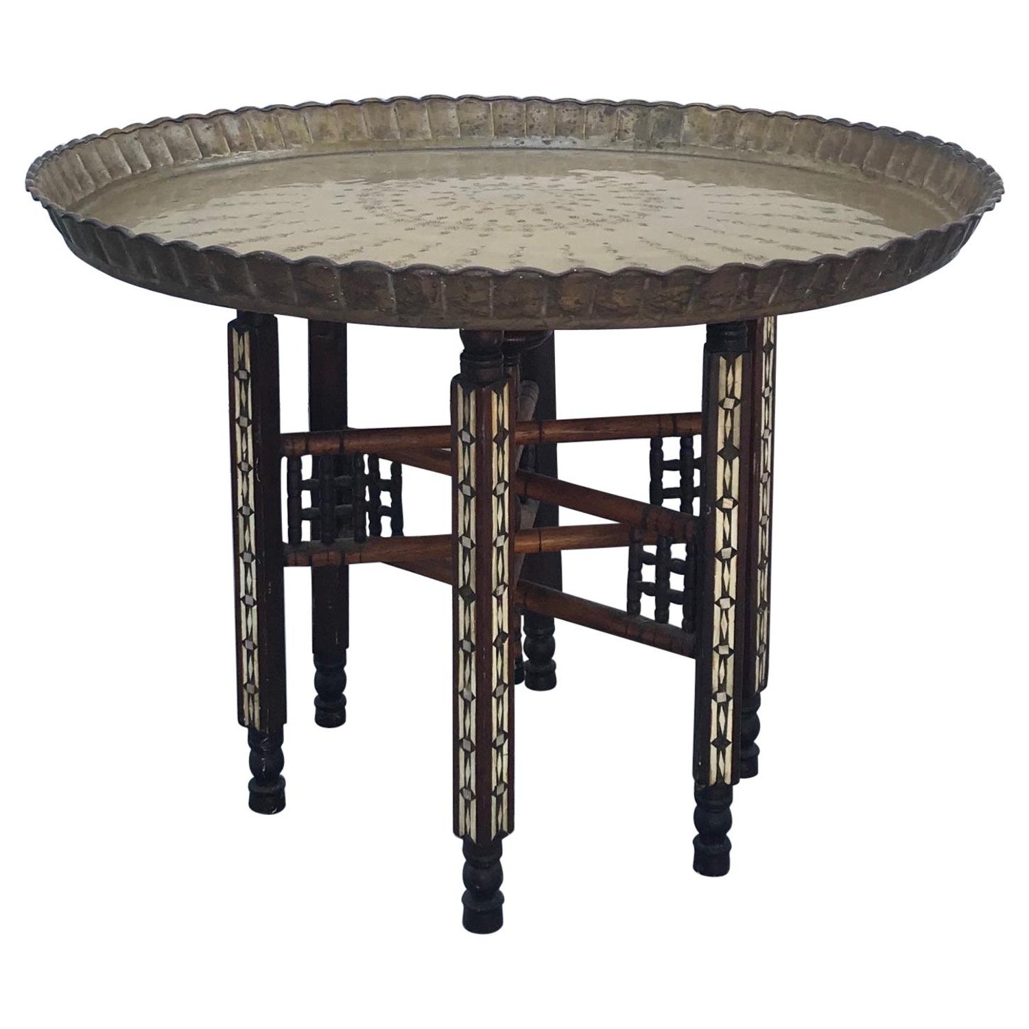 lid Mr Pursuit Antique Chinese Brass Tray Folding Table with Engraved Top and Wooden Base  For Sale at 1stDibs | chinese folding table, brass folding table, chinese  foldable table