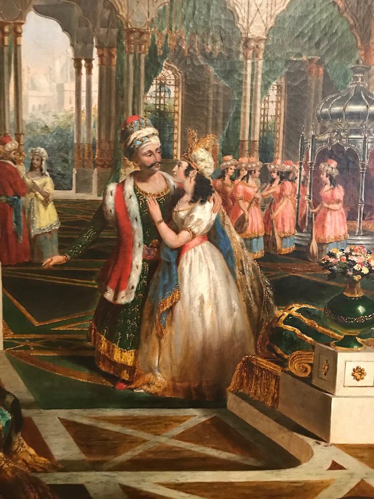 English Moorish Interior Scenes a Pair of Paintings by G.P. Jenner