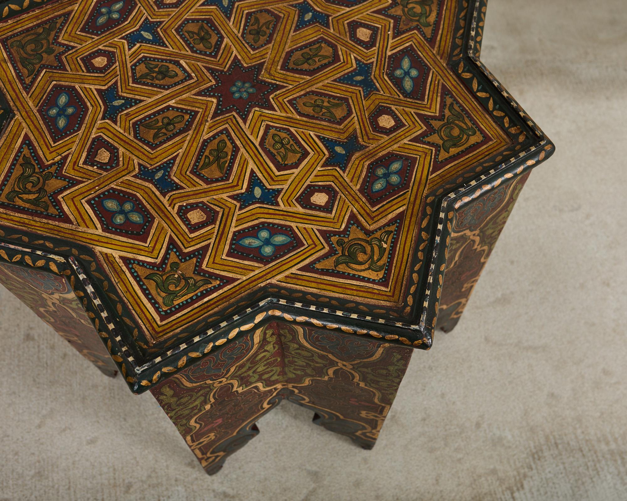 Moorish Islamic Star Shaped Polychrome Drink Table 8