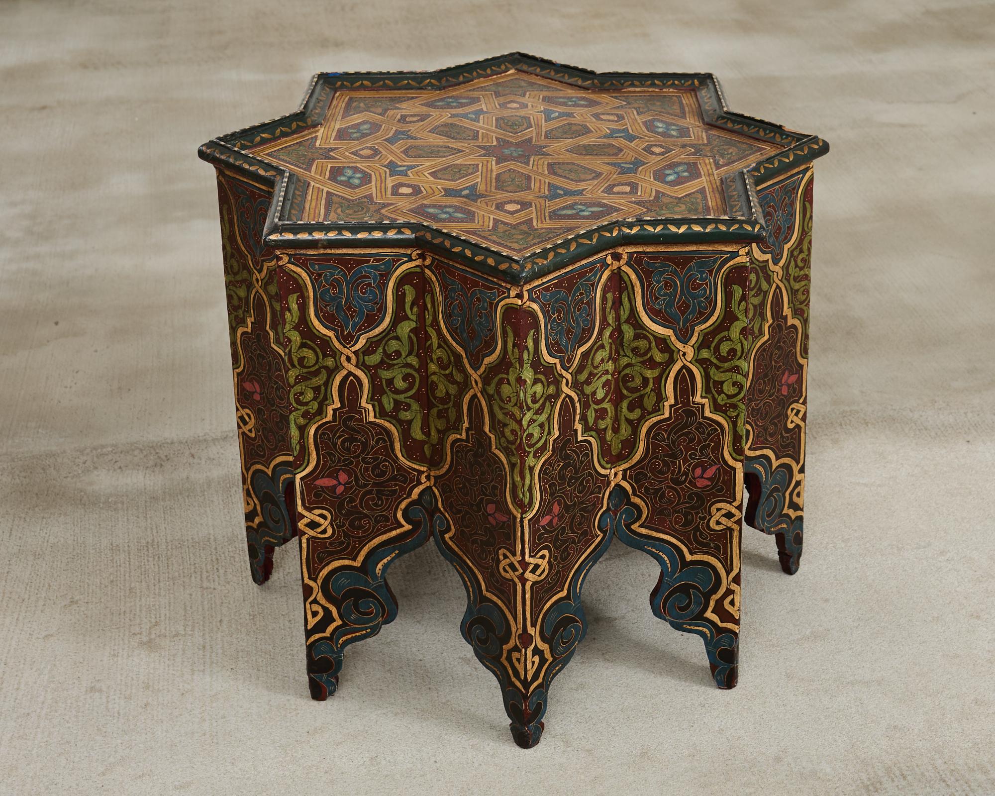 Moorish Islamic Star Shaped Polychrome Drink Table 9