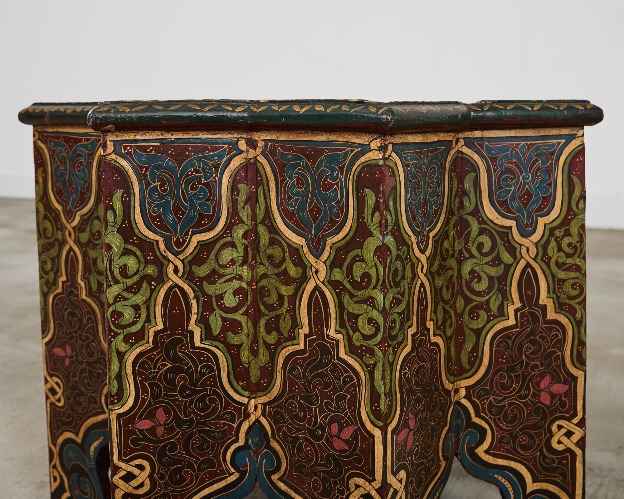 Moorish Islamic Star Shaped Polychrome Drink Table 10