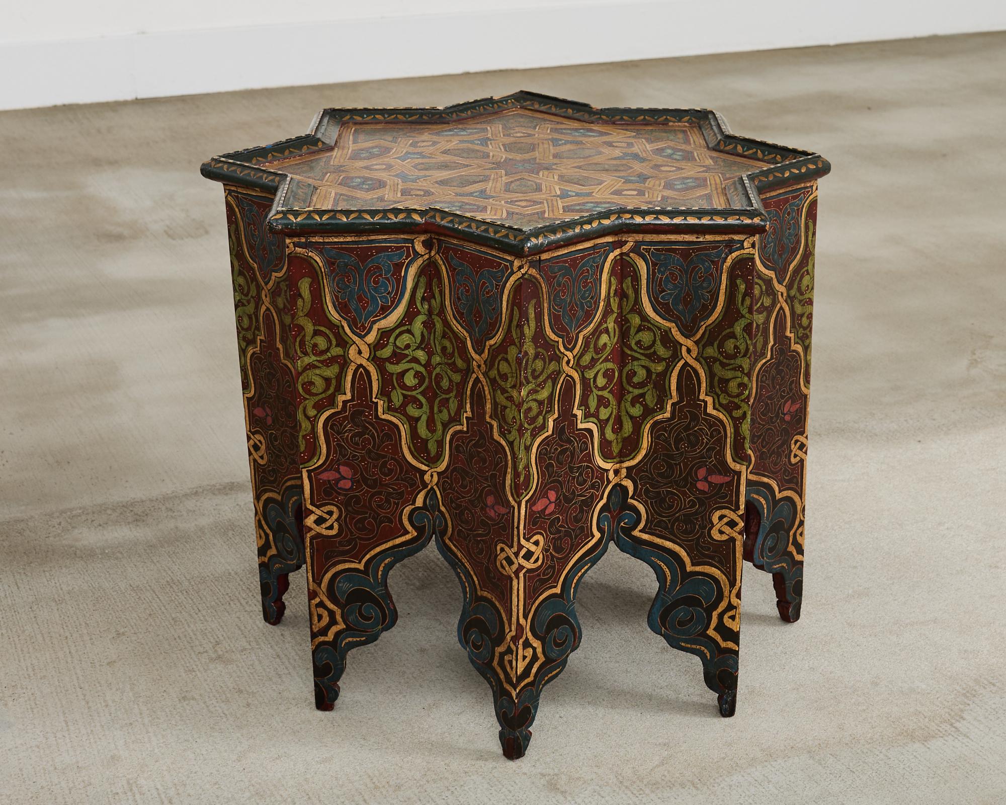 Moorish Islamic Star Shaped Polychrome Drink Table 1