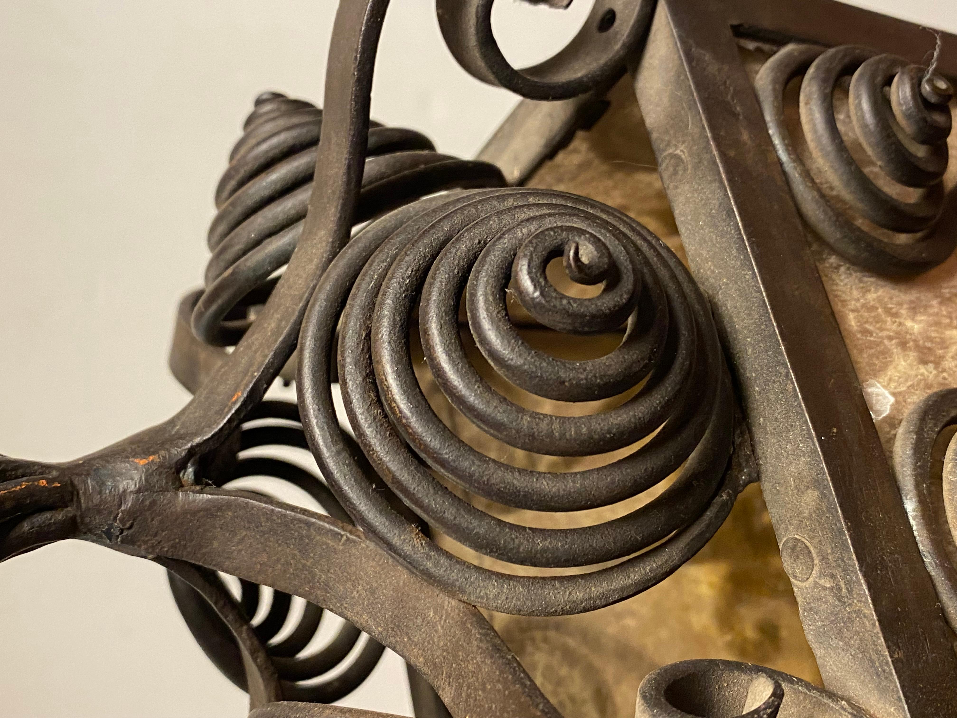 Moorish Medieval Revival Wrought Iron Floor Lamp For Sale 3