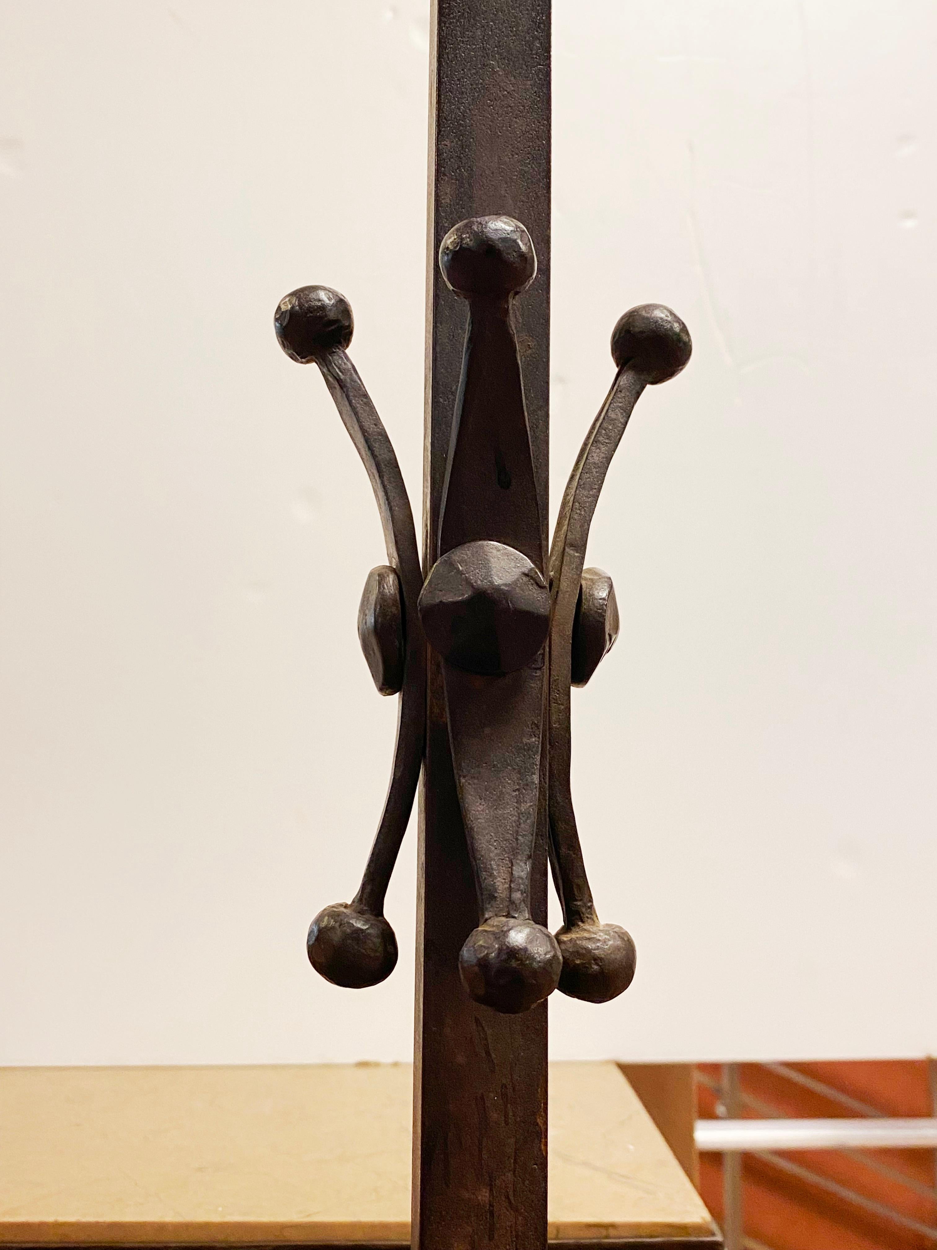 Moorish Medieval Revival Wrought Iron Floor Lamp In Good Condition For Sale In New York, NY